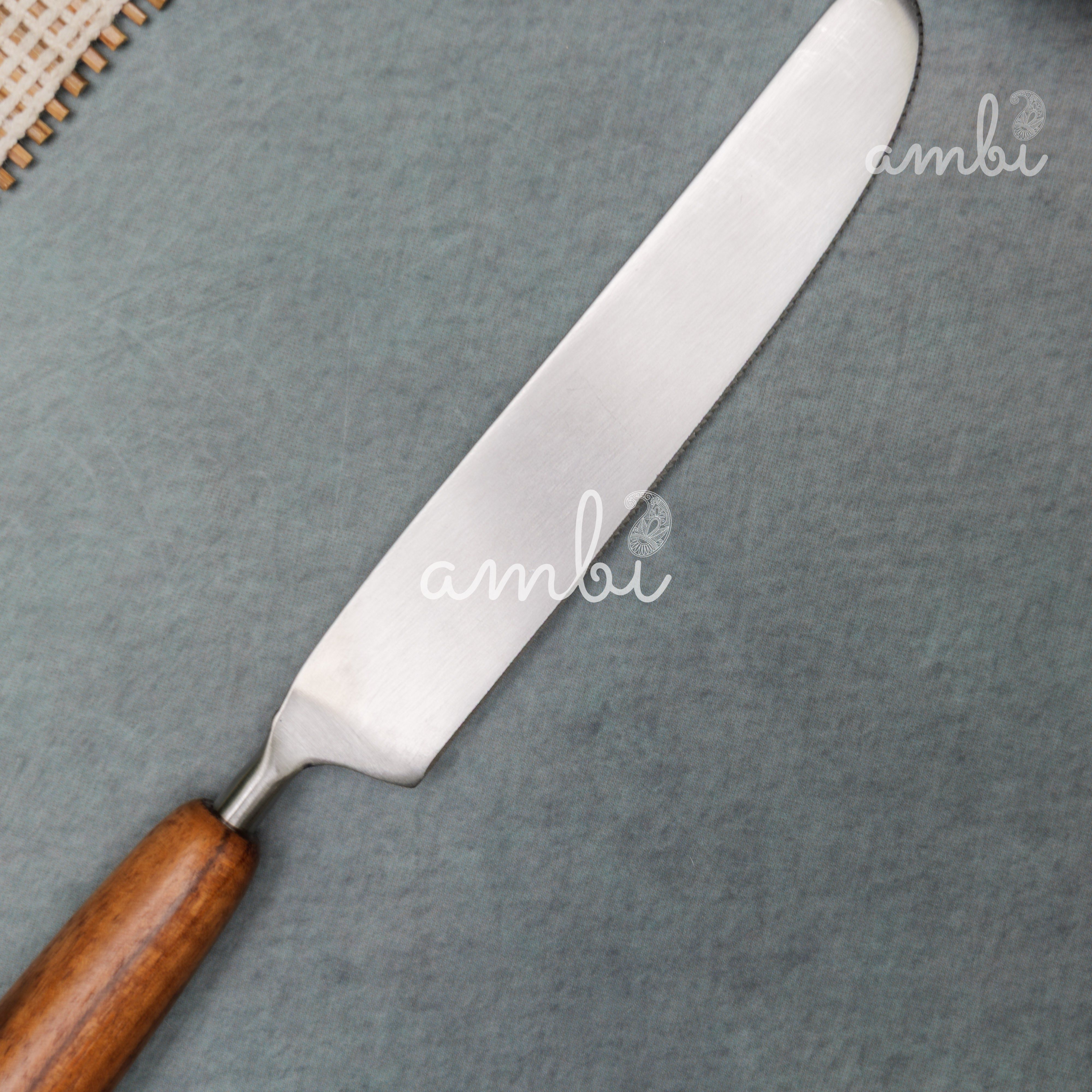 Handcrafted Steel Silver Cutlery Set of 8 with Wooden Handle