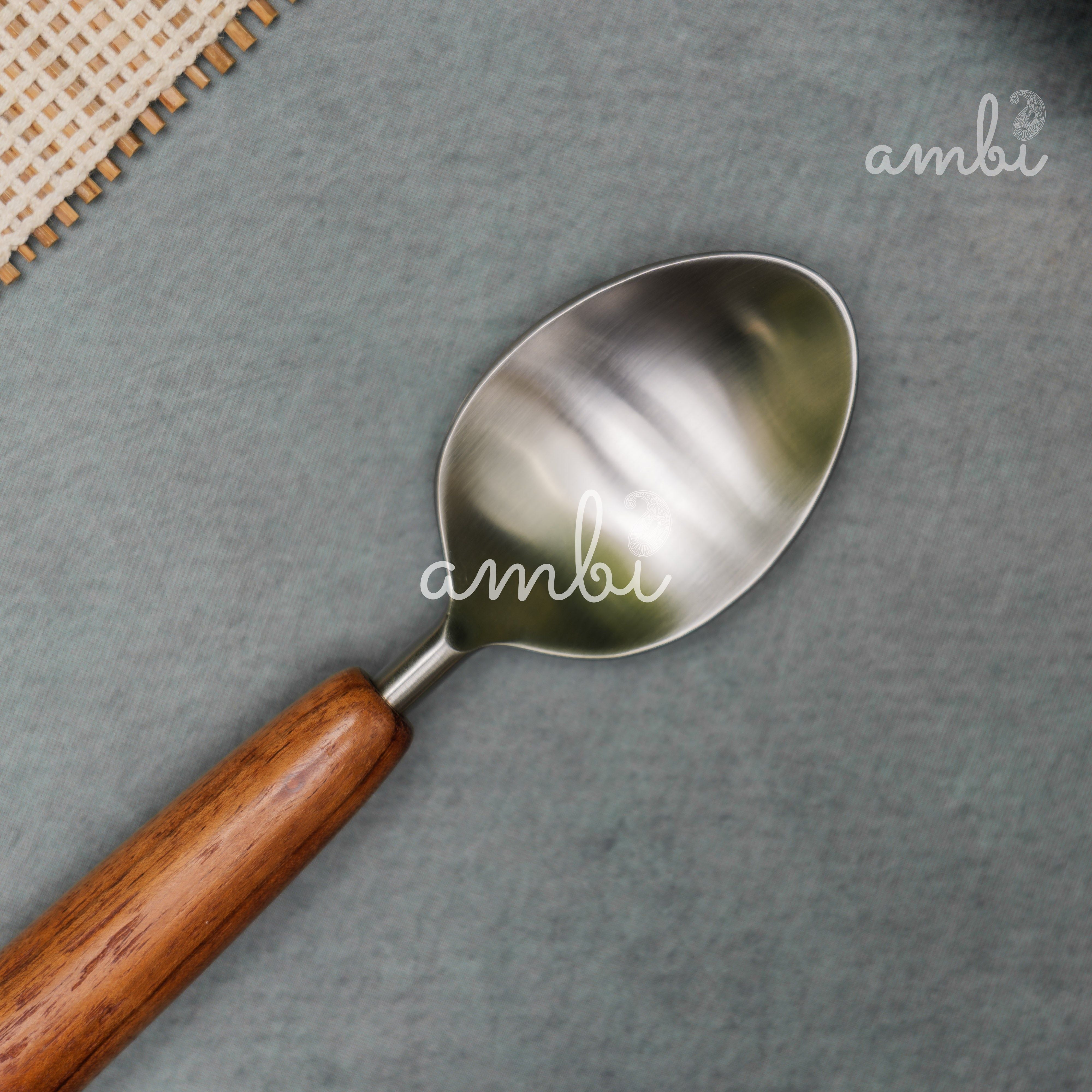 Handcrafted Steel Silver Cutlery Set of 8 with Wooden Handle