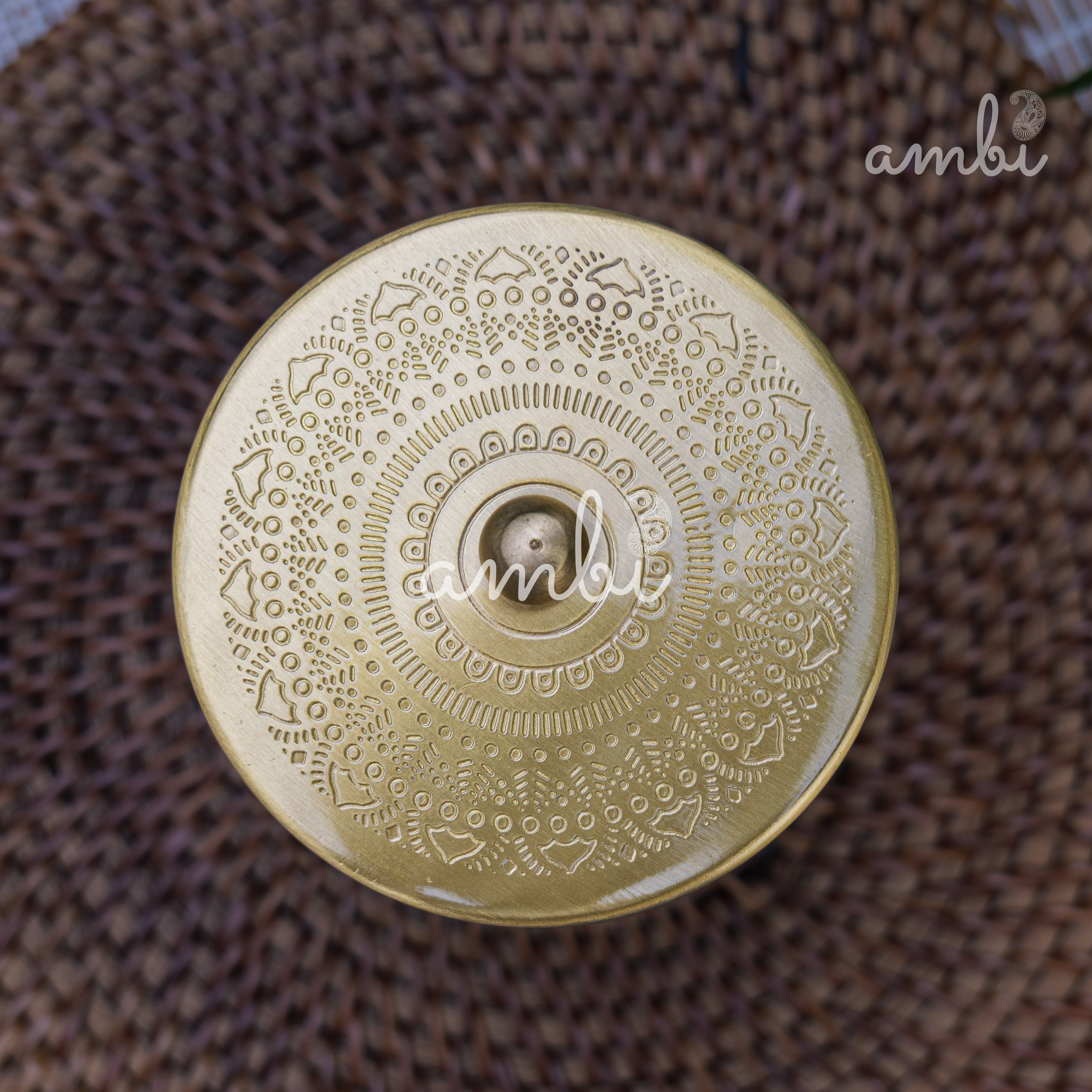 Ambi Pure Brass Elegant Etched Large Storage Box