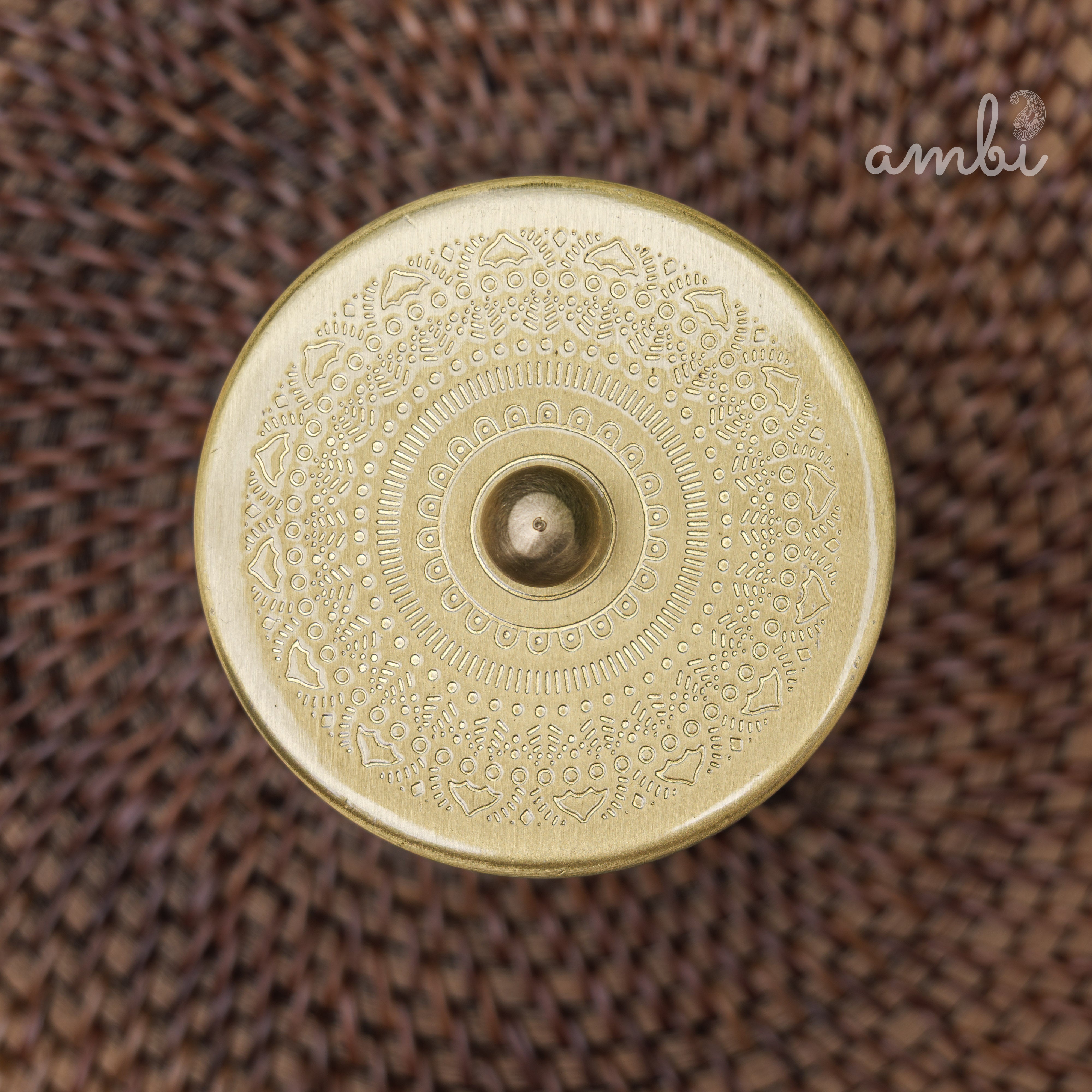 Ambi Pure Brass Elegant Etched Medium Storage Box