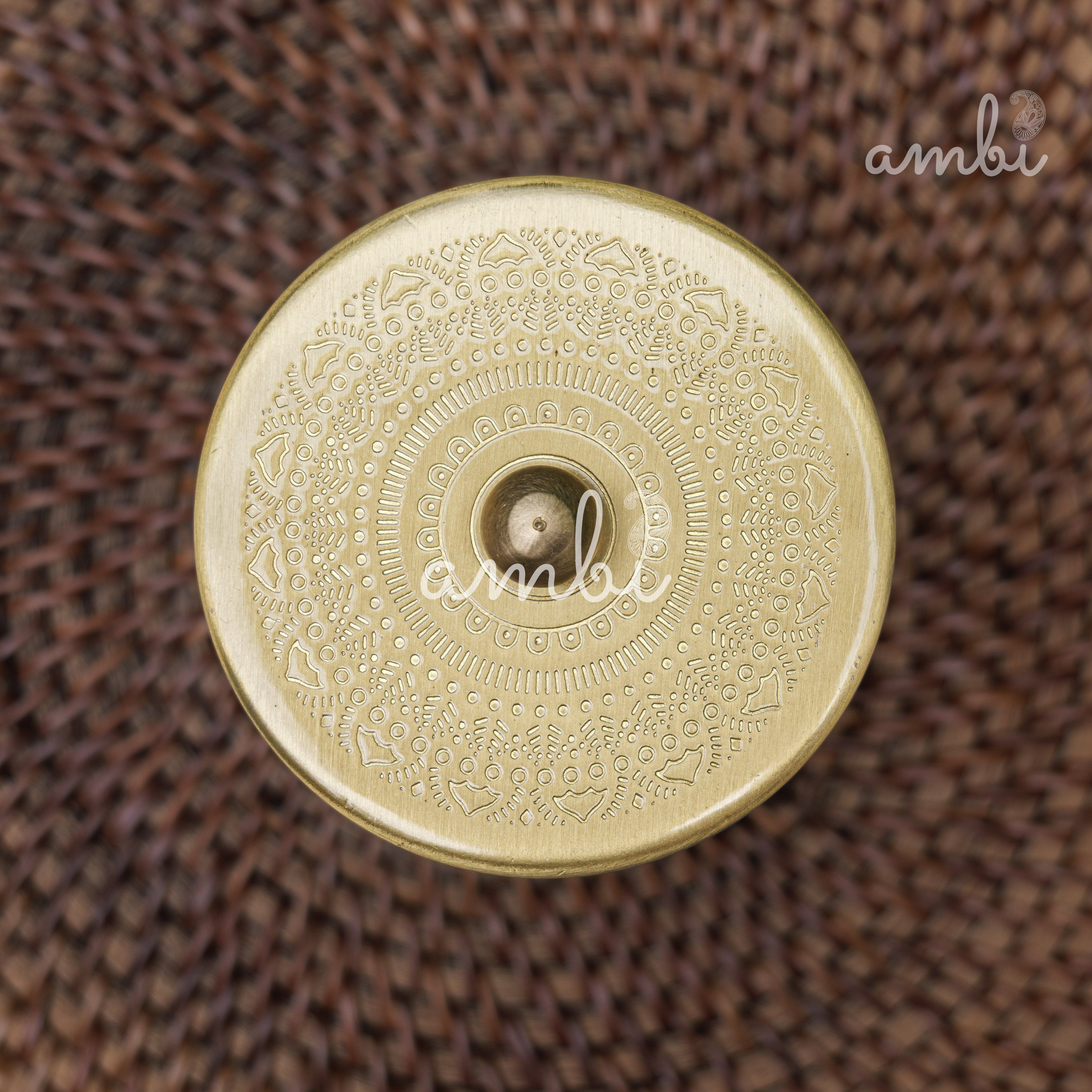 Ambi Pure Brass Elegant Etched Medium Storage Box