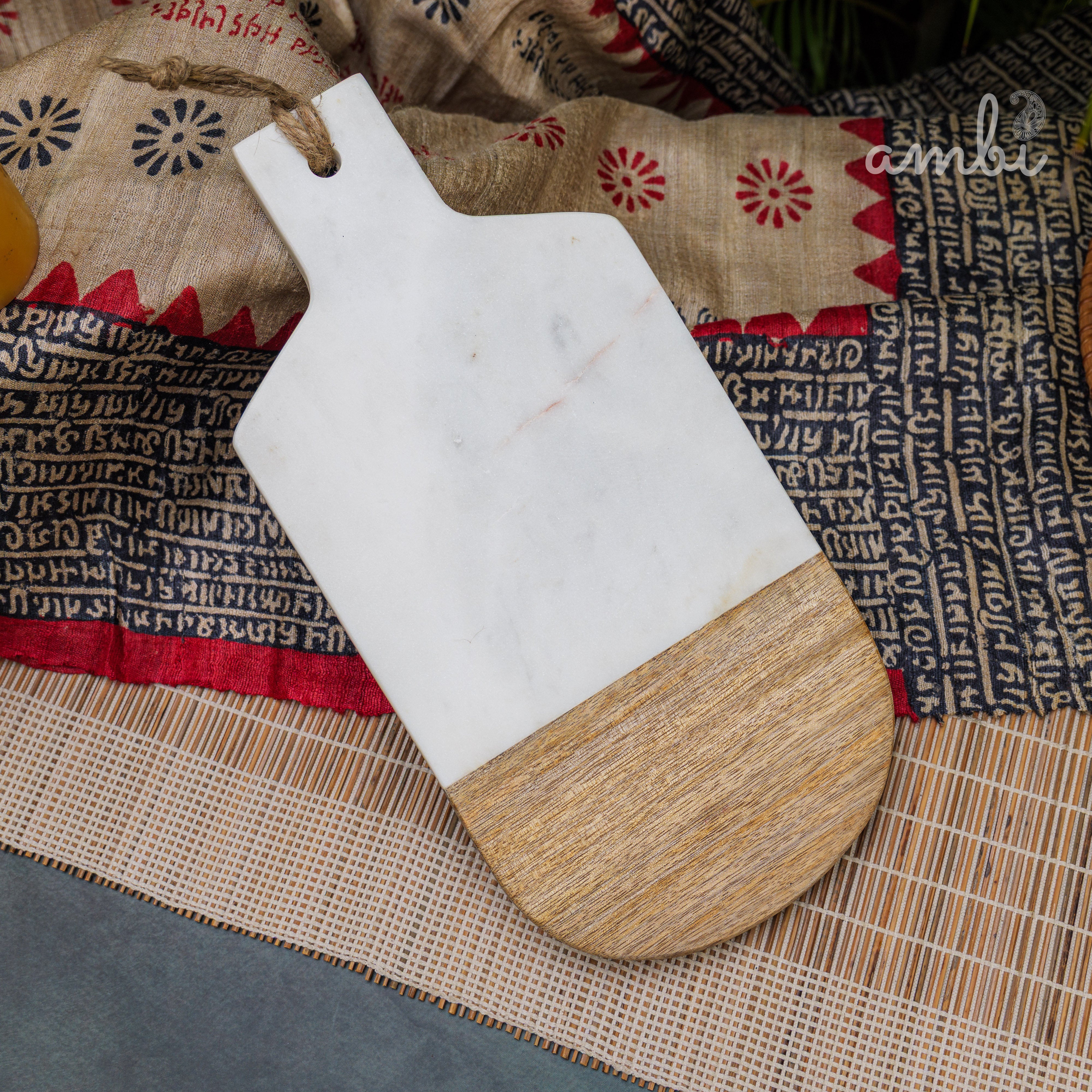 Ambi Wood+Marble Serving Board