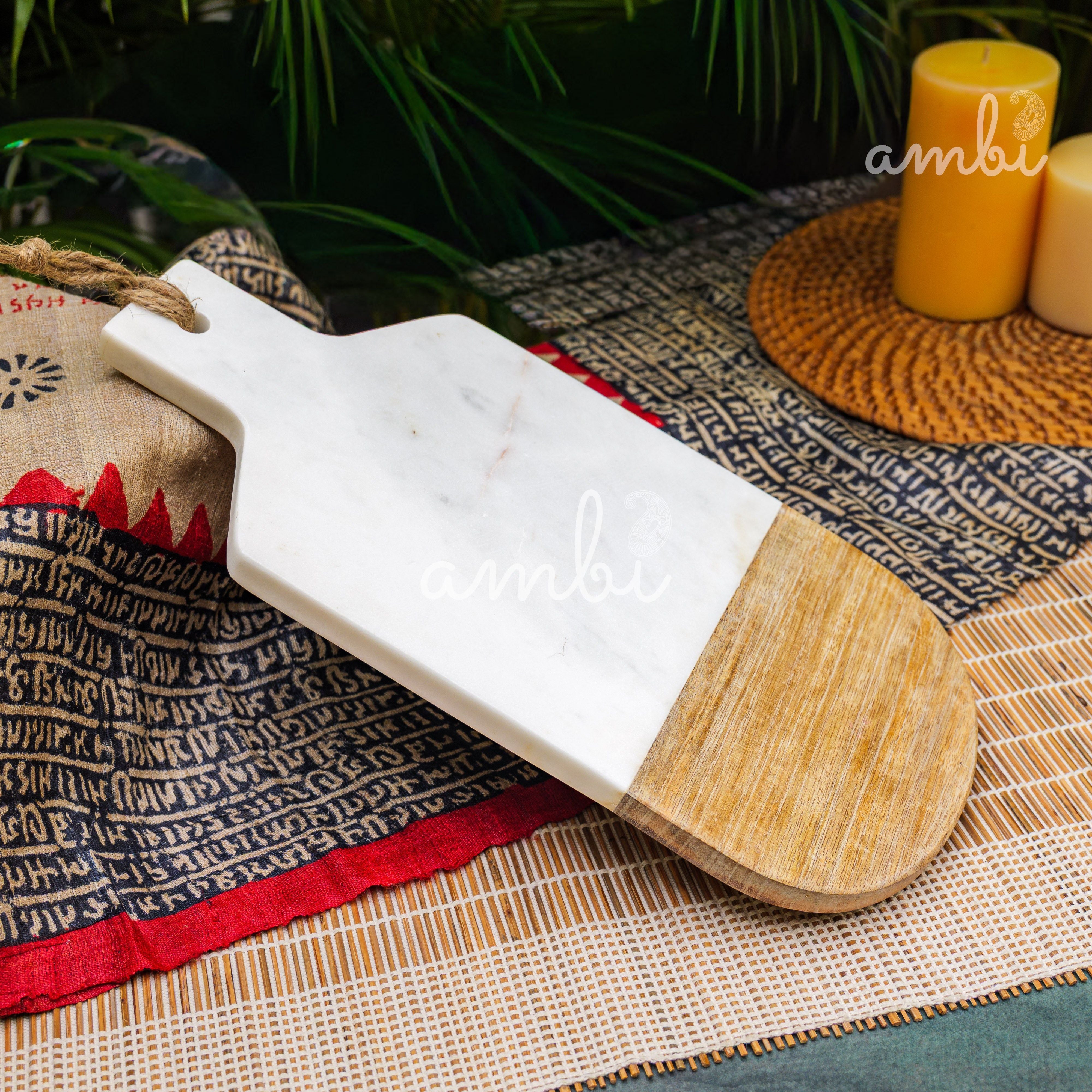 Ambi Wood+Marble Serving Board
