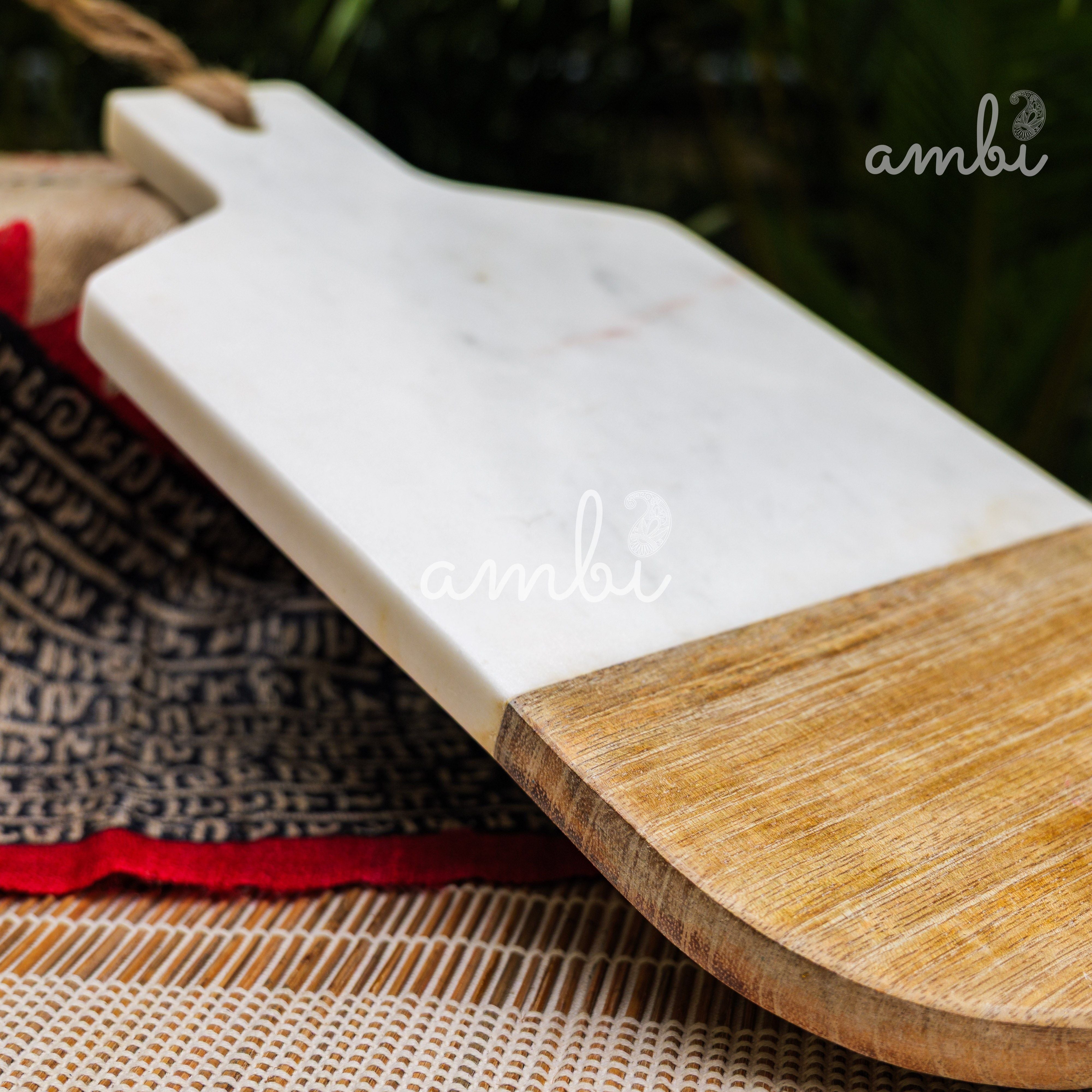 Ambi Wood+Marble Serving Board