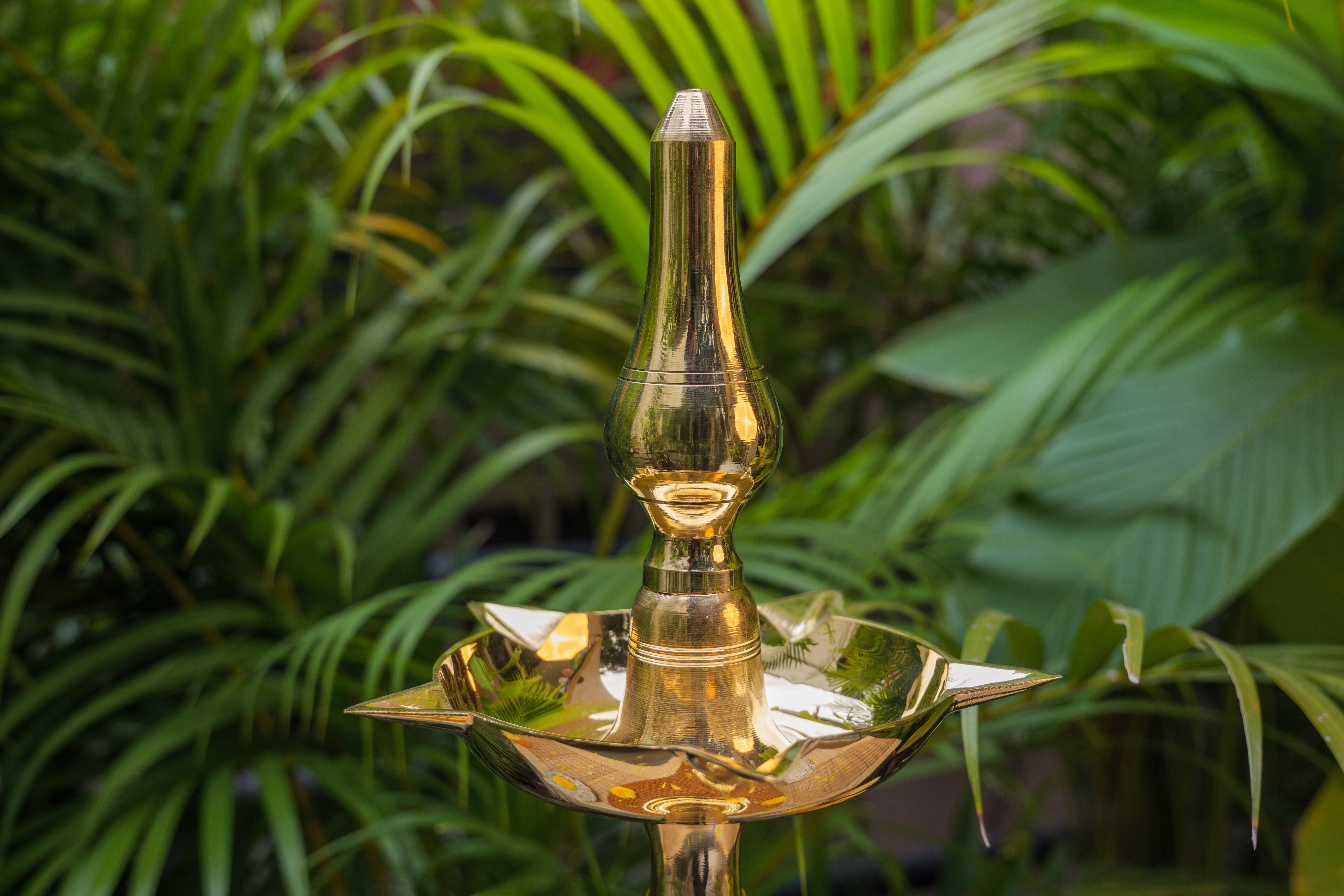 Ambi Pure Brass Kerala Pooja Deepam / Deepak tall 55 cm