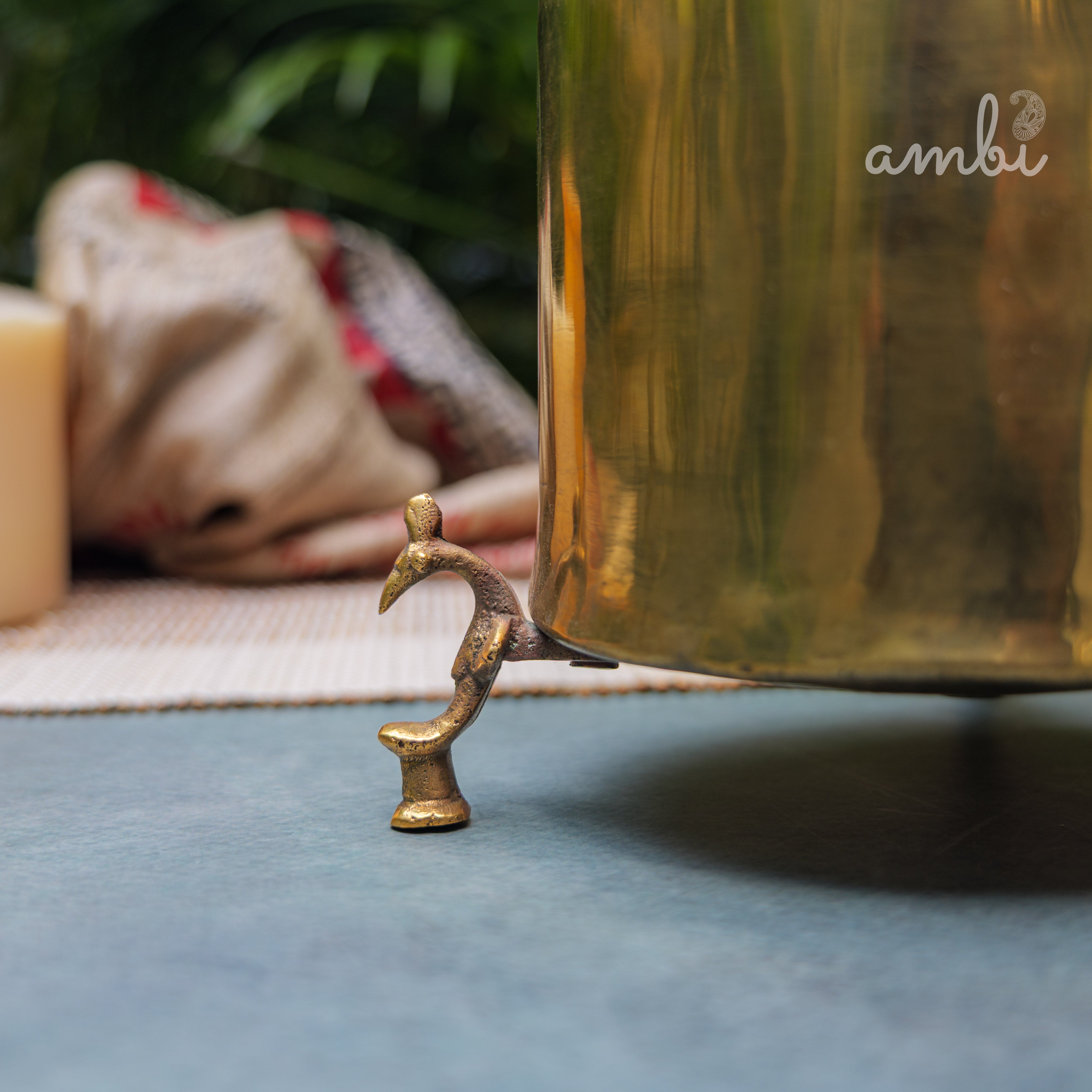 Vintage Brass Water Pot (Mataka) on Legs