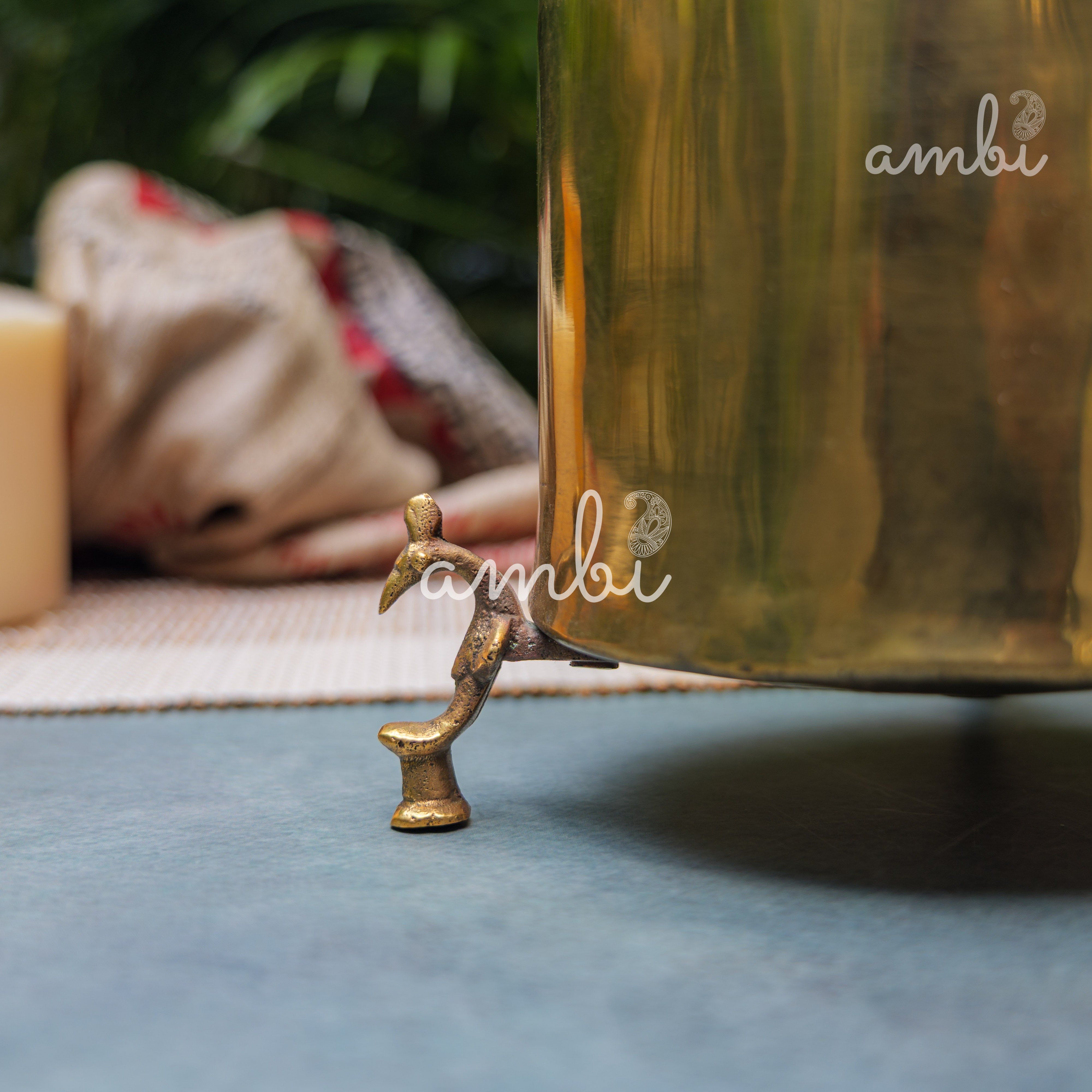 Vintage Brass Water Pot (Mataka) on Legs