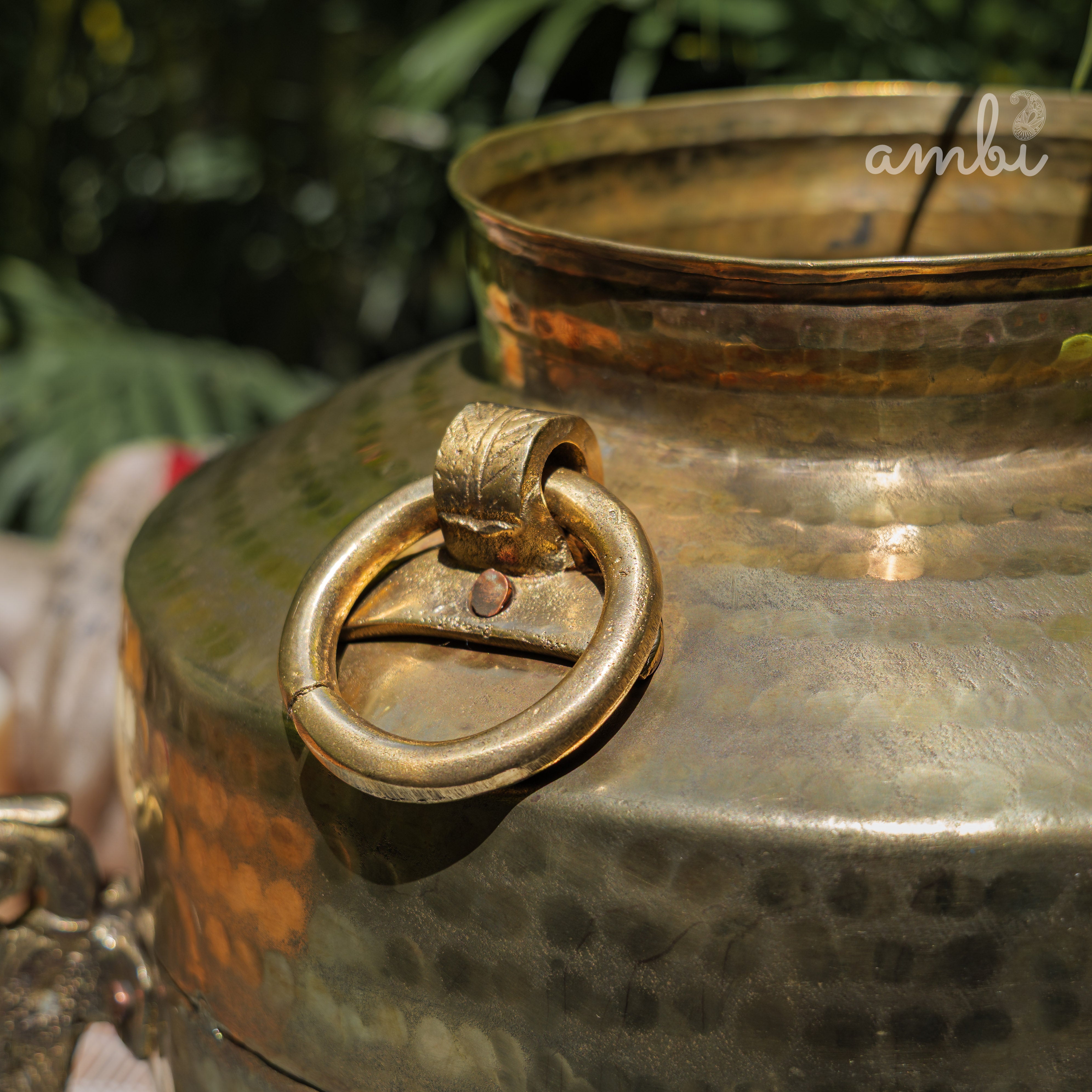 Hand Crafted Vintage Decorative Brass Rare Water Pot - Large - Planter / Vase