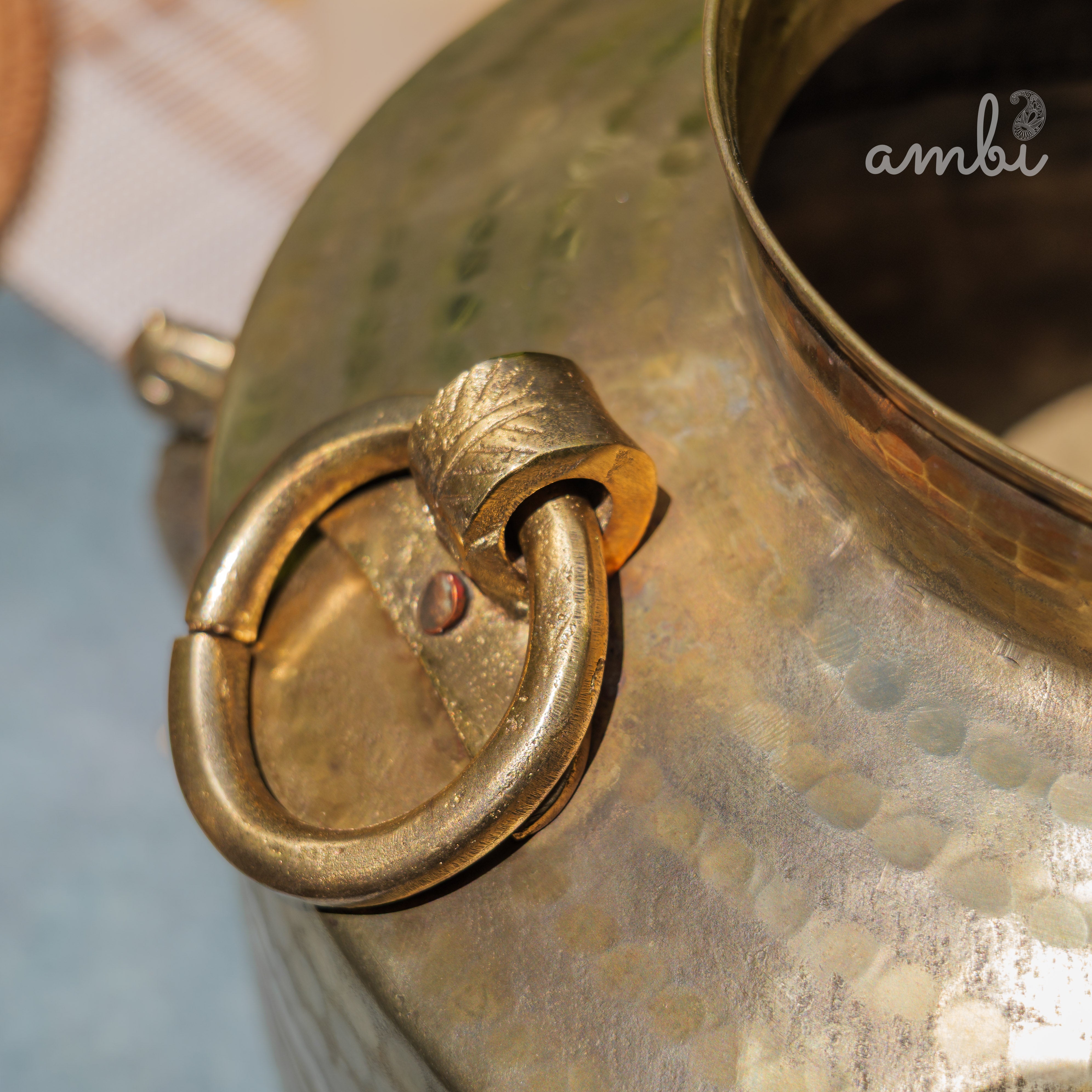 Hand Crafted Vintage Decorative Brass Rare Water Pot - Large - Planter / Vase