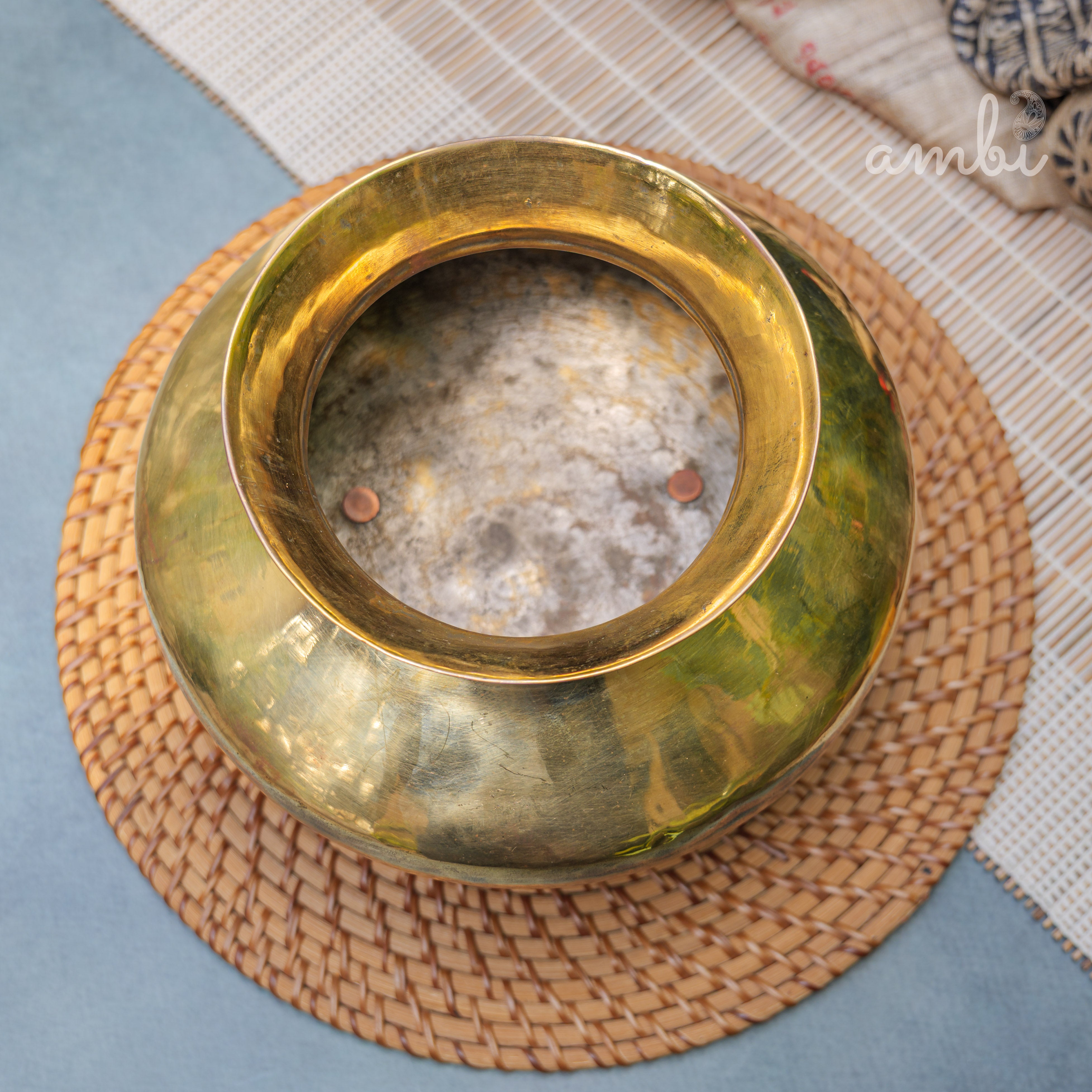 Vintage Brass Water Pot (Mataka) on Legs