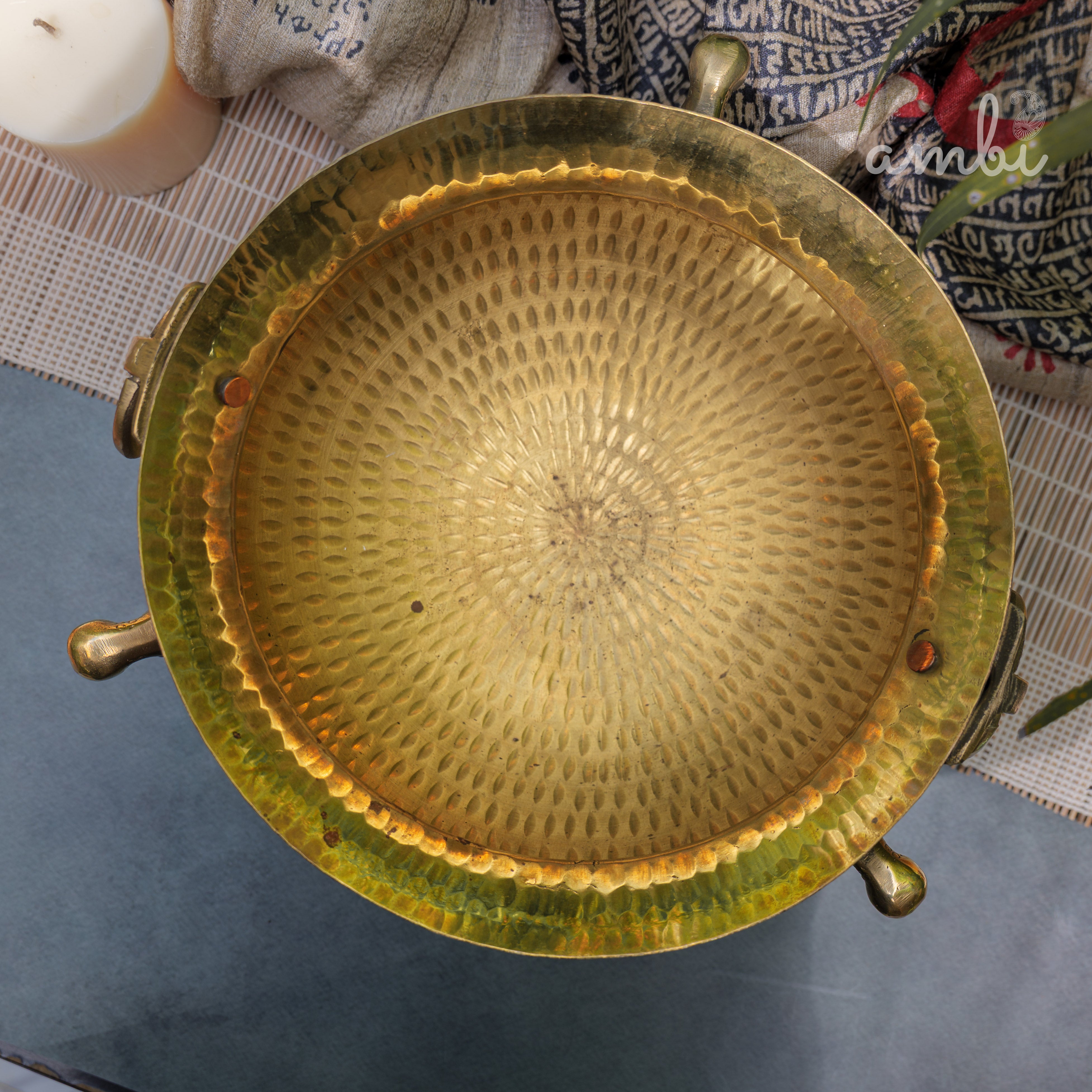 Hammered Vintage Brass Water Pot (Mataka)