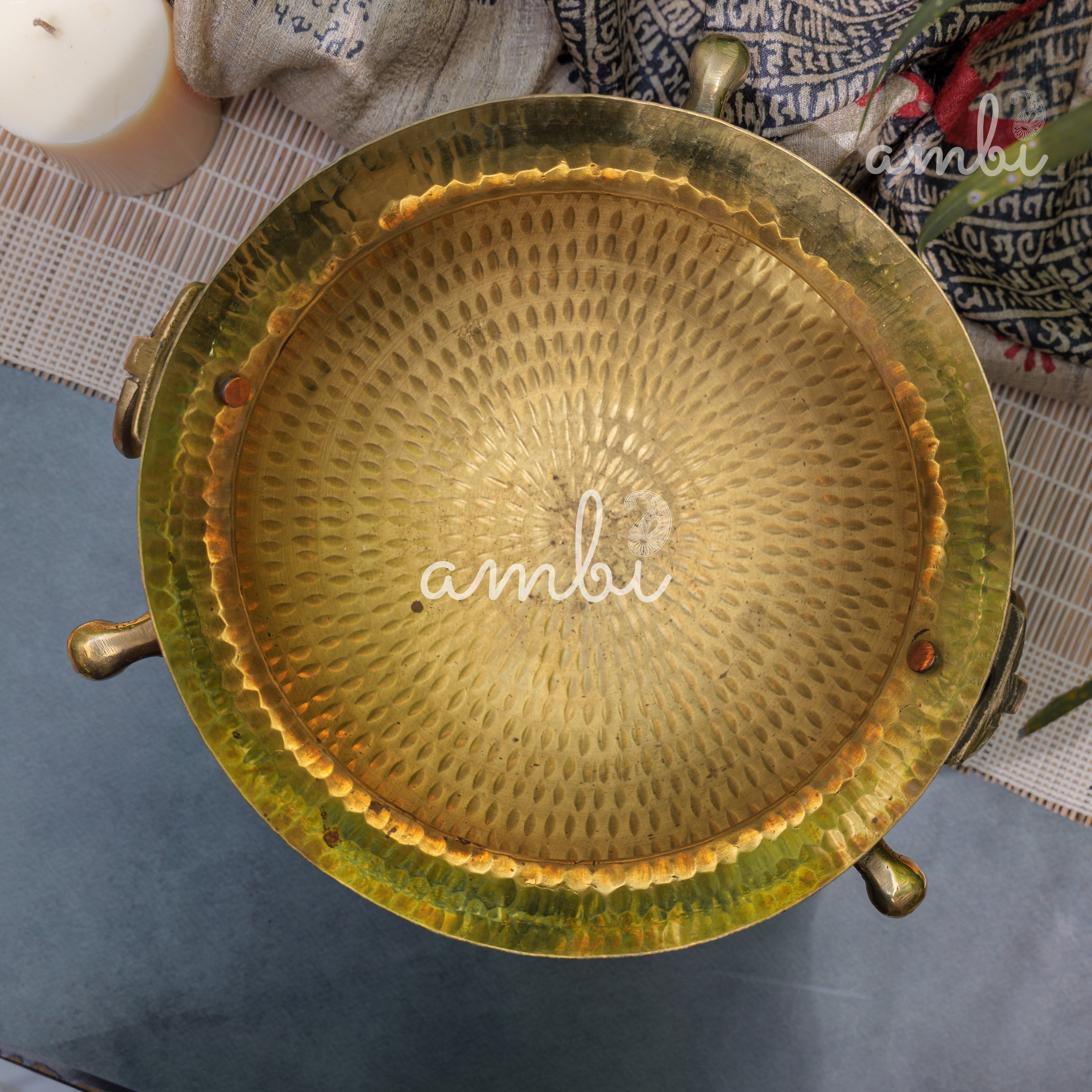 Hammered Vintage Brass Water Pot (Mataka)