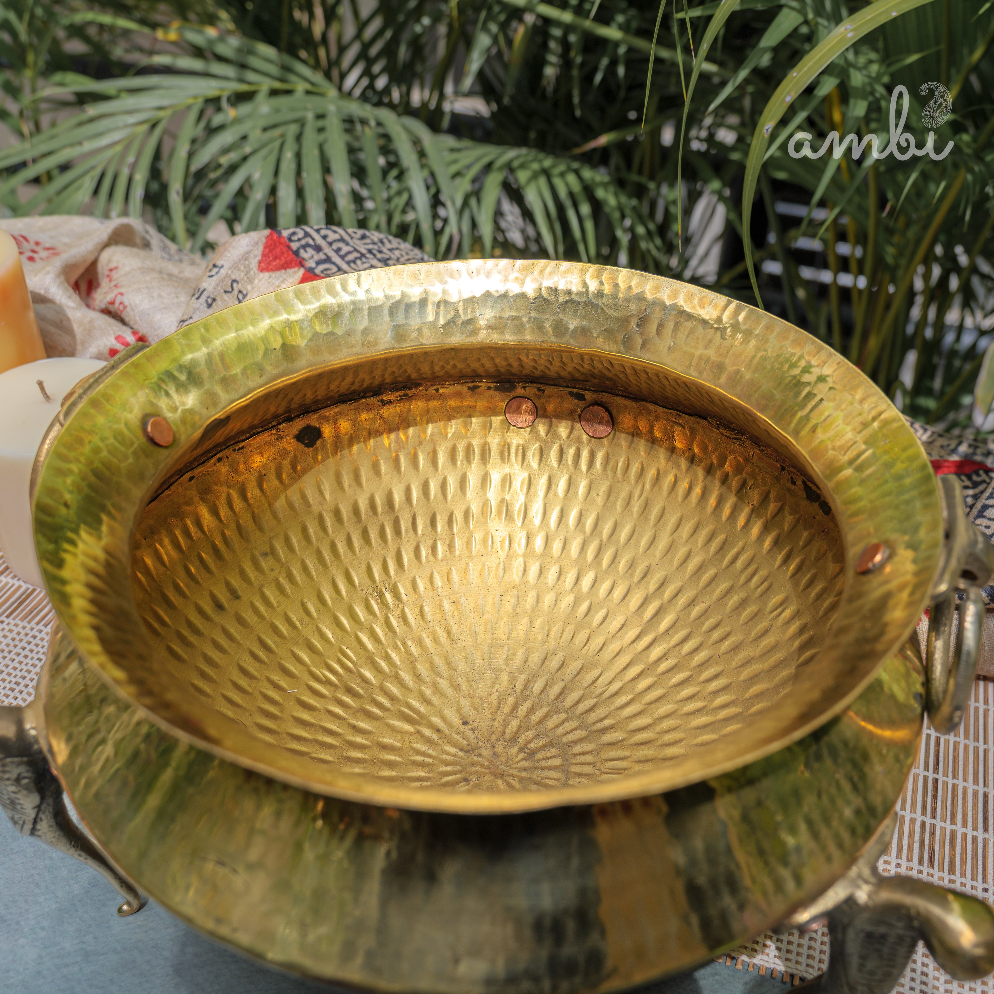 Hammered Vintage Brass Water Pot (Mataka)