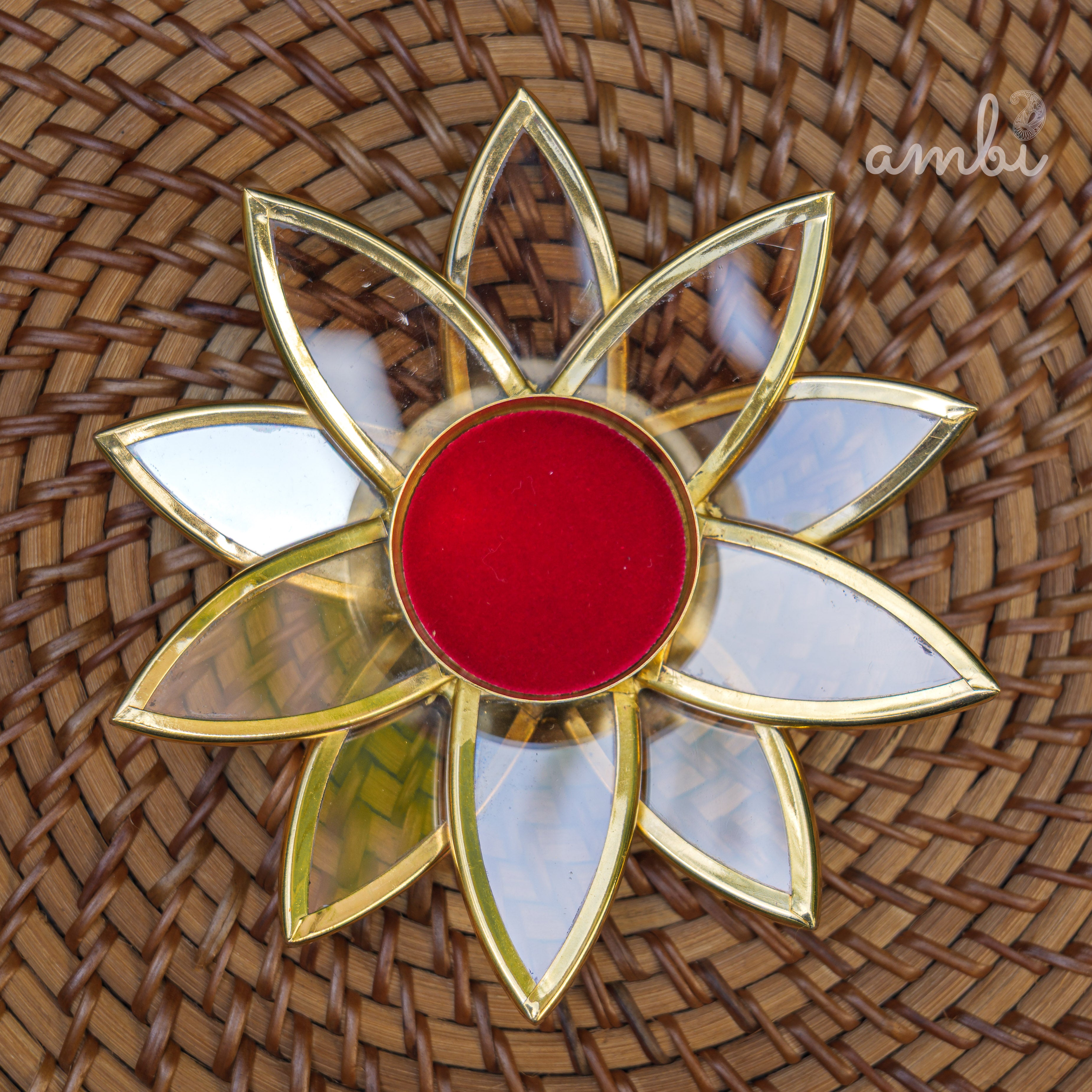 Ambi Pure Brass Lotus Tea Light Candle Holder