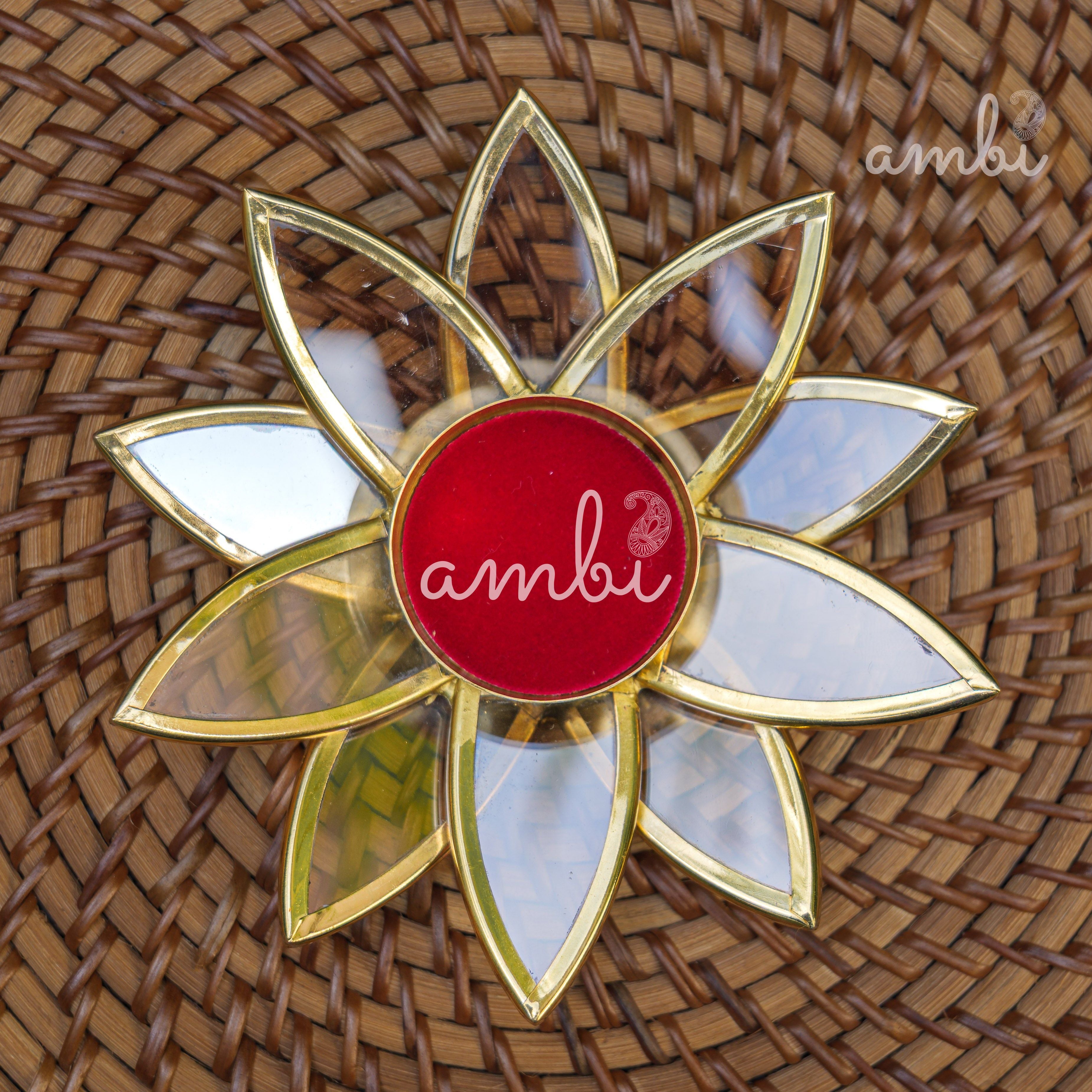 Ambi Pure Brass Lotus Tea Light Candle Holder