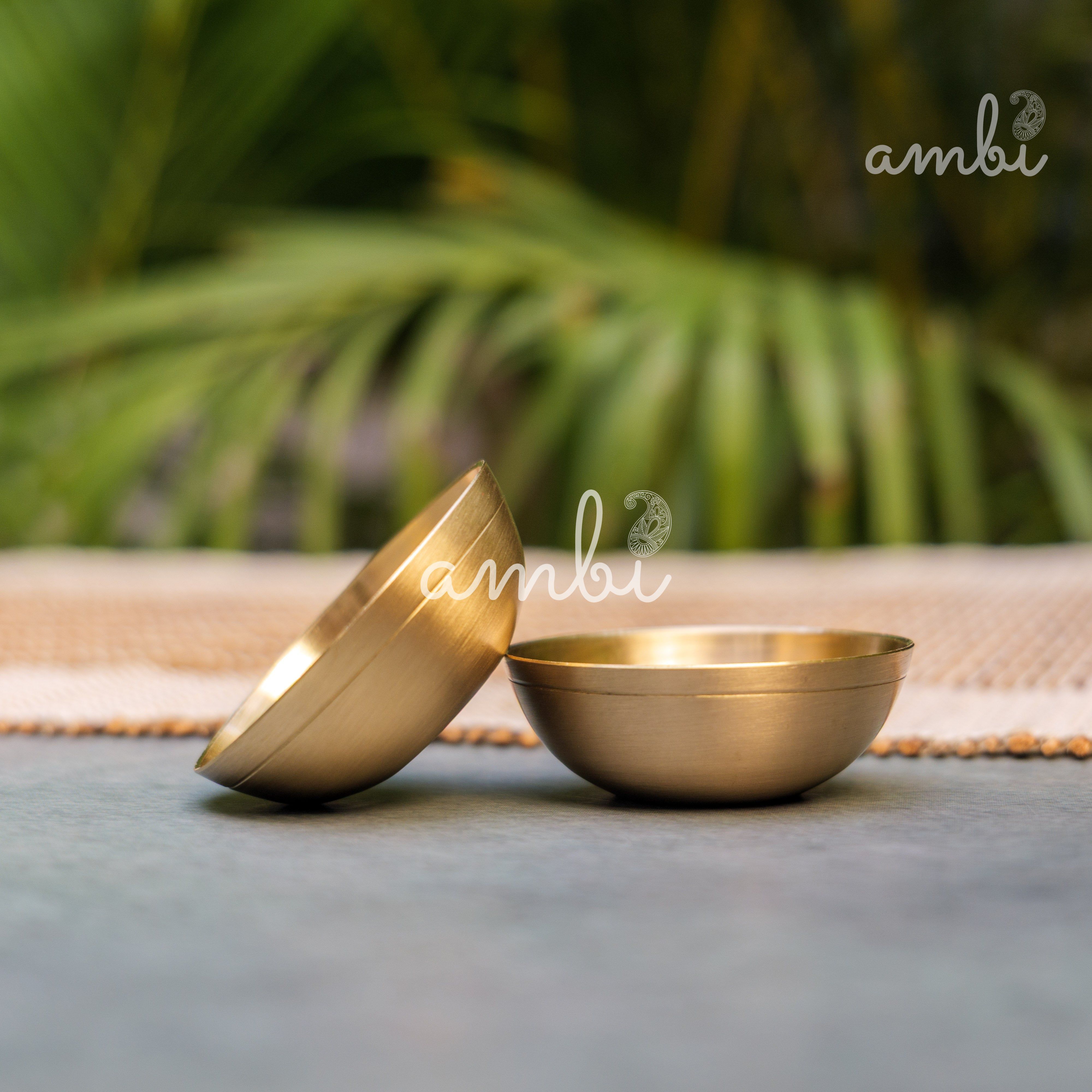 AMBI Pure 100% Lead Free Kansa Mini Katori / Mini Bowl Set of 2 - 25 ML (Each)