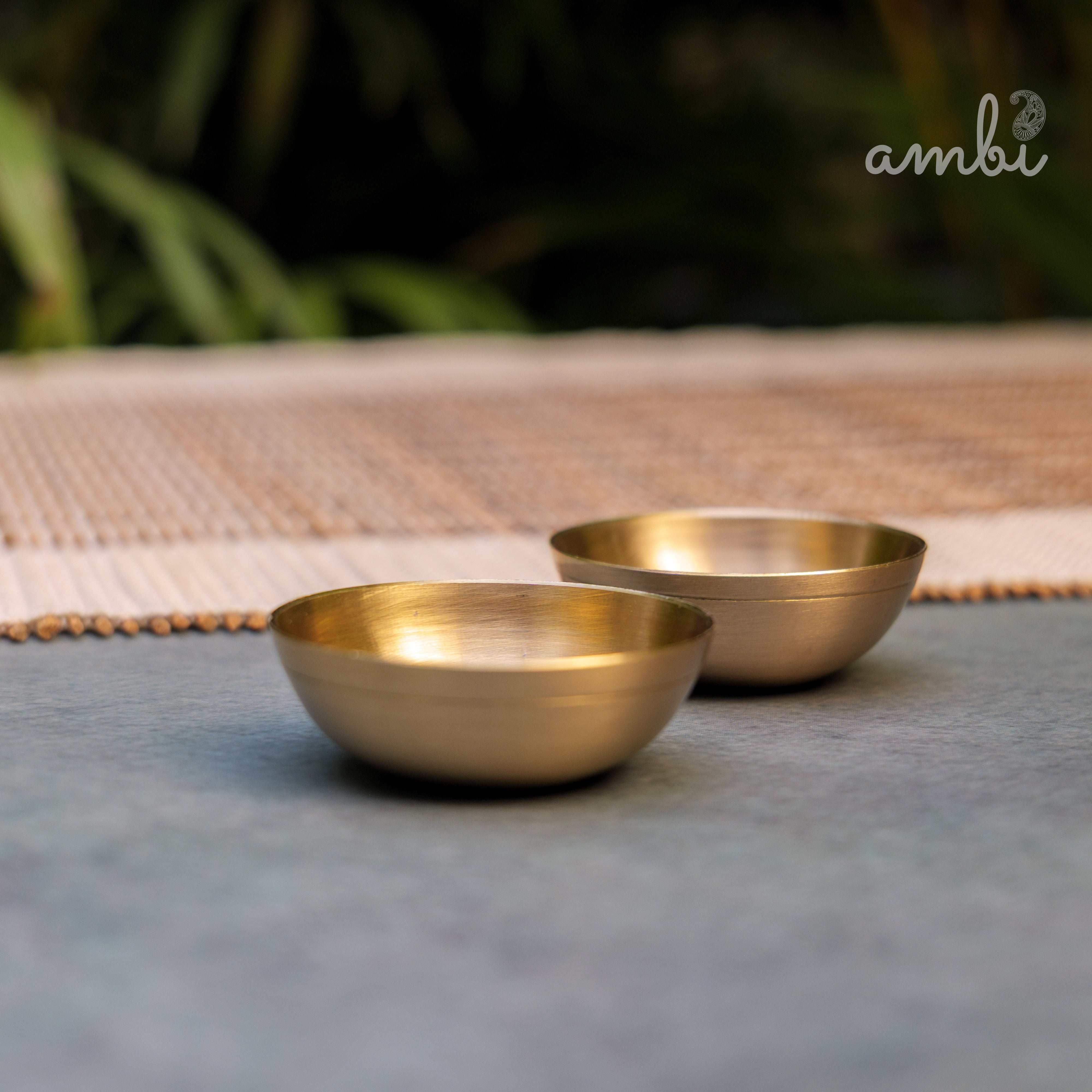 AMBI Pure 100% Lead Free Kansa Mini Katori / Mini Bowl Set of 2 - 25 ML (Each)