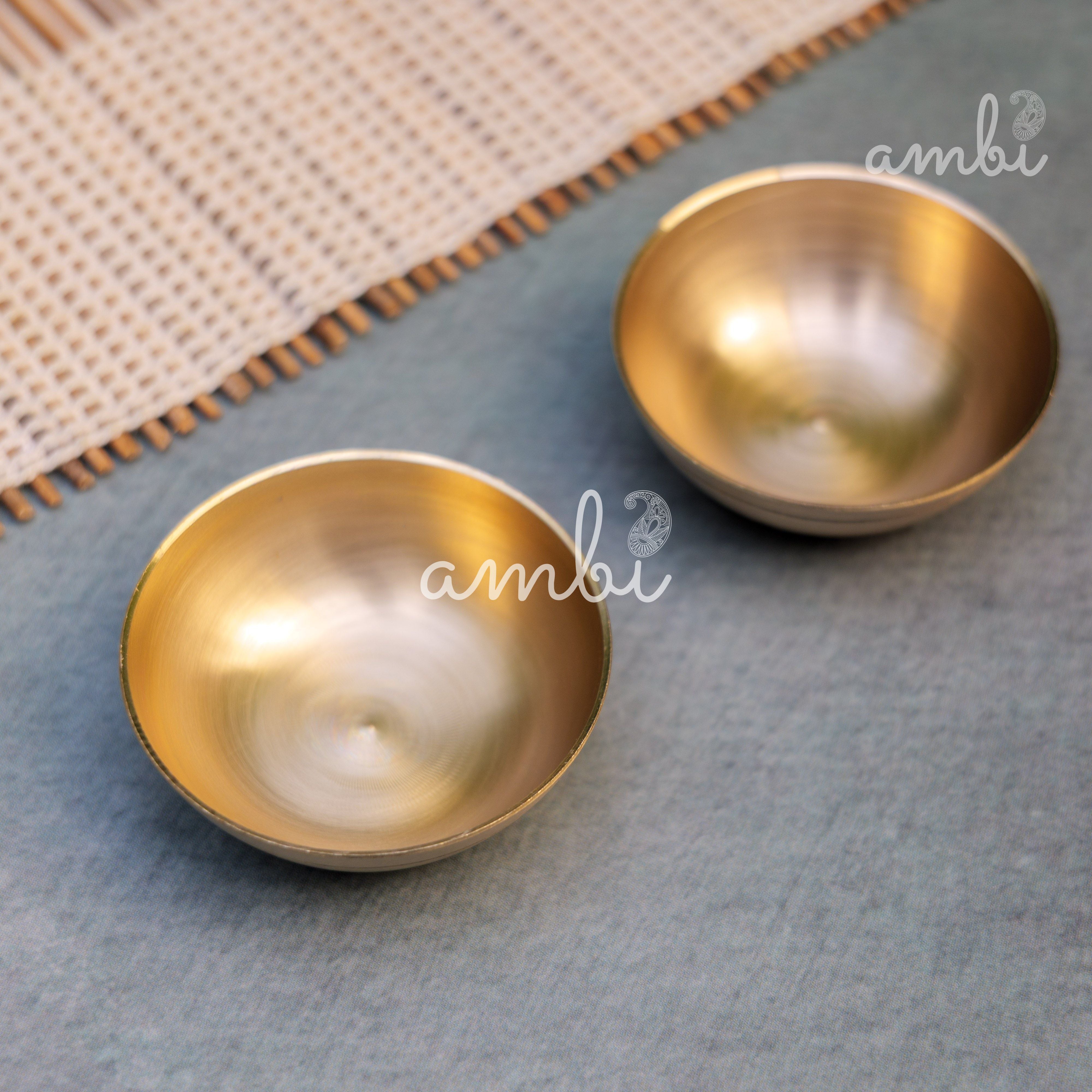 AMBI Pure 100% Lead Free Kansa Mini Katori / Mini Bowl Set of 2 - 25 ML (Each)