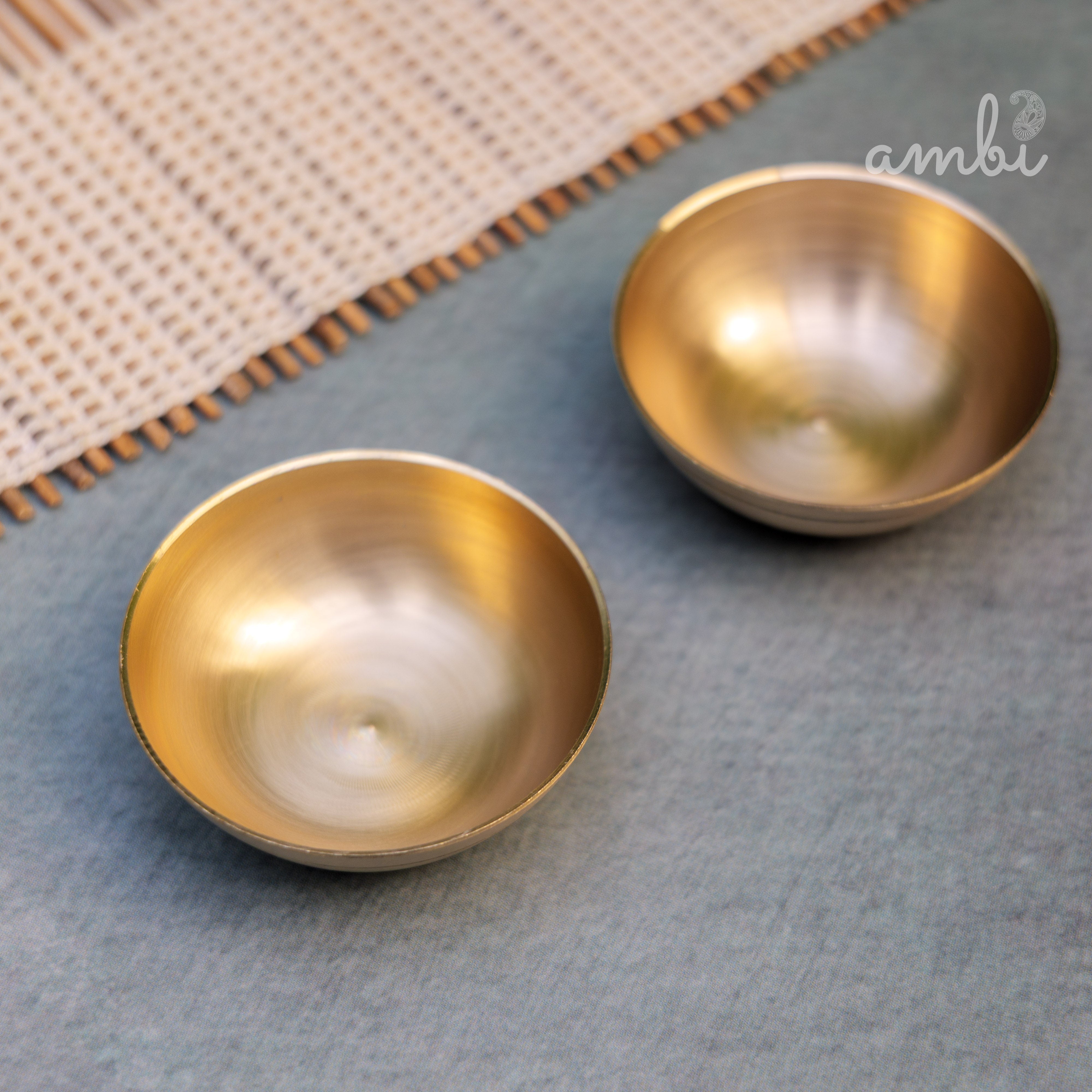 AMBI Pure 100% Lead Free Kansa Mini Katori / Mini Bowl Set of 2 - 25 ML (Each)