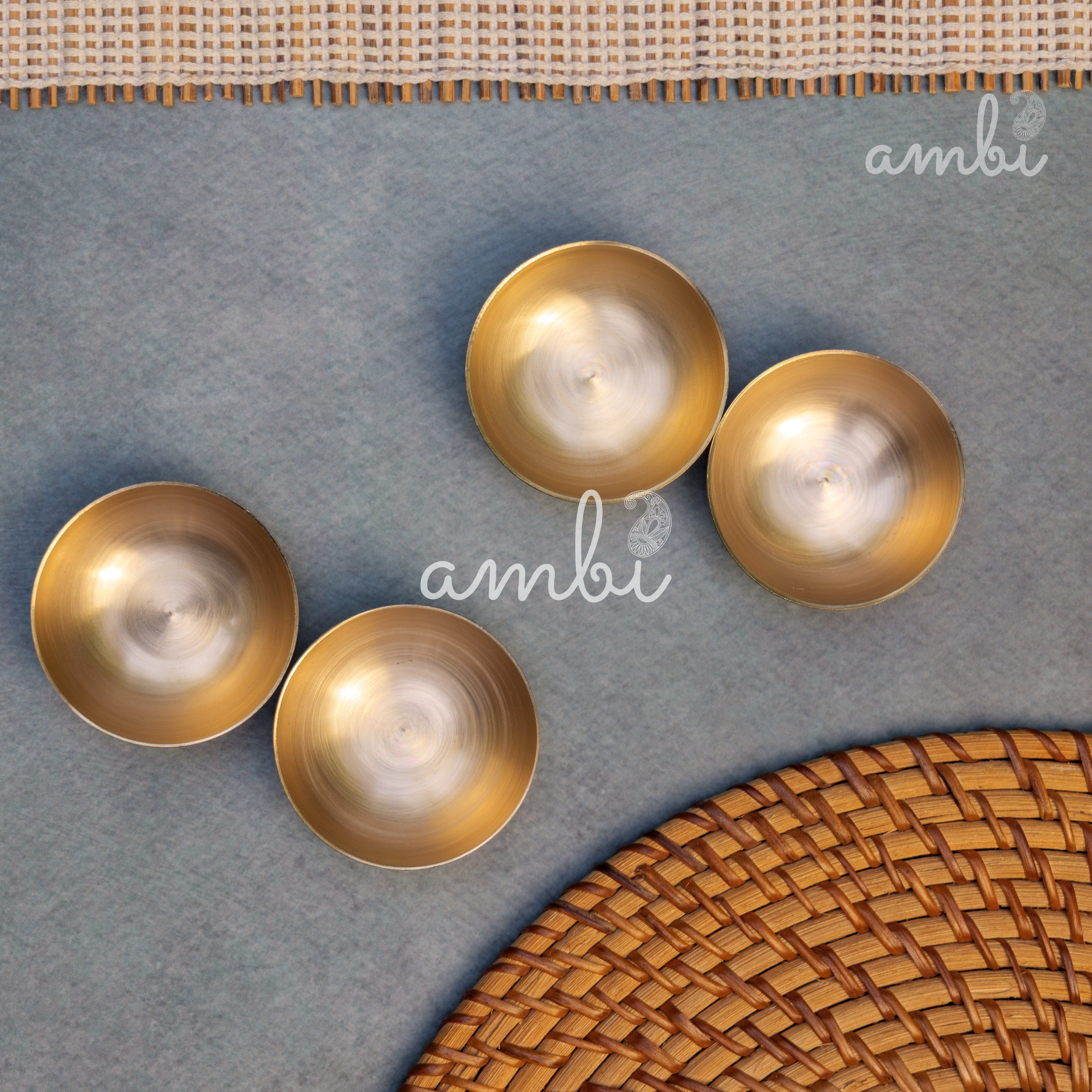 AMBI Pure 100% Lead Free Kansa Mini Katori / Mini Bowl Set of 2 - 25 ML (Each)