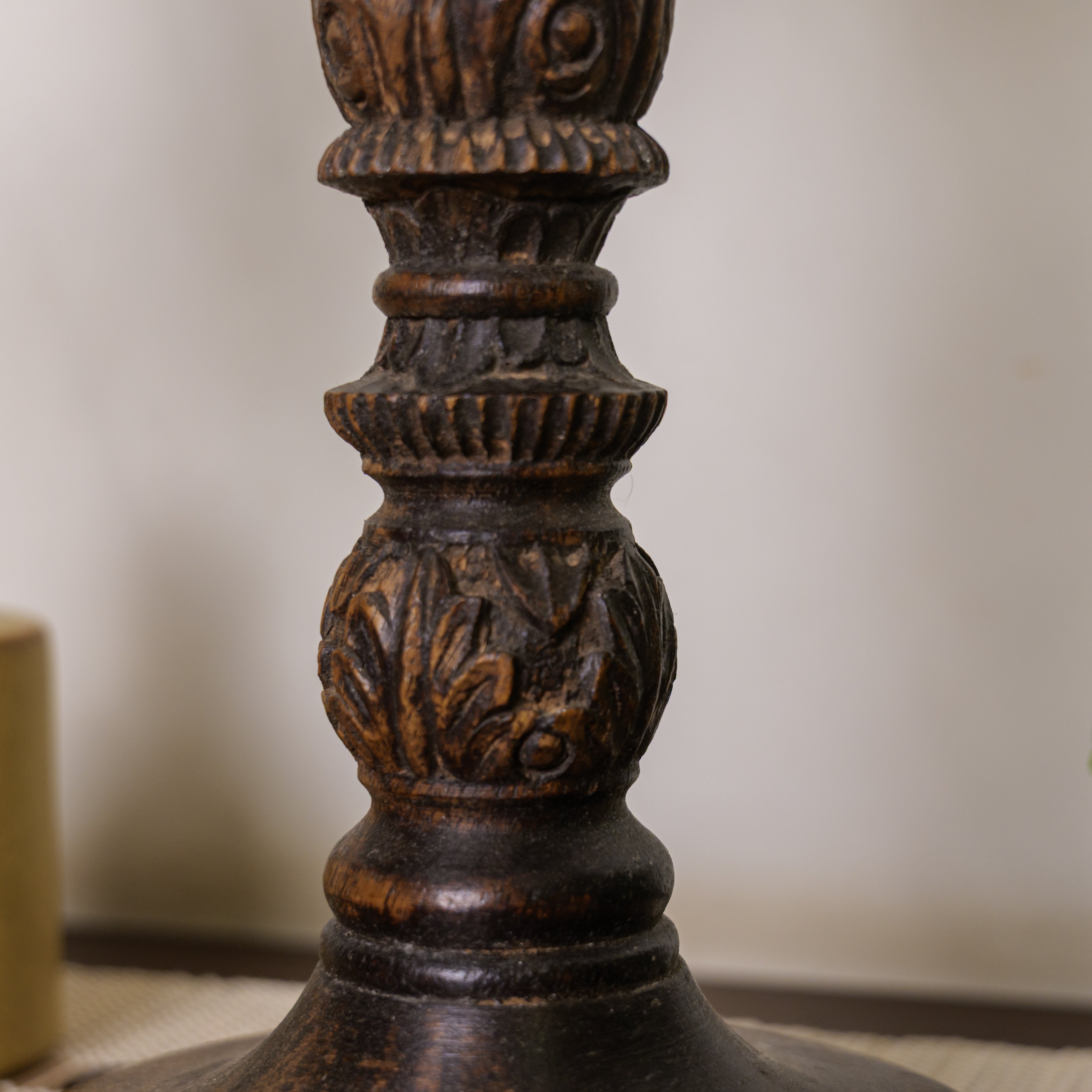Elegant Vintage Candle Stand - Brown