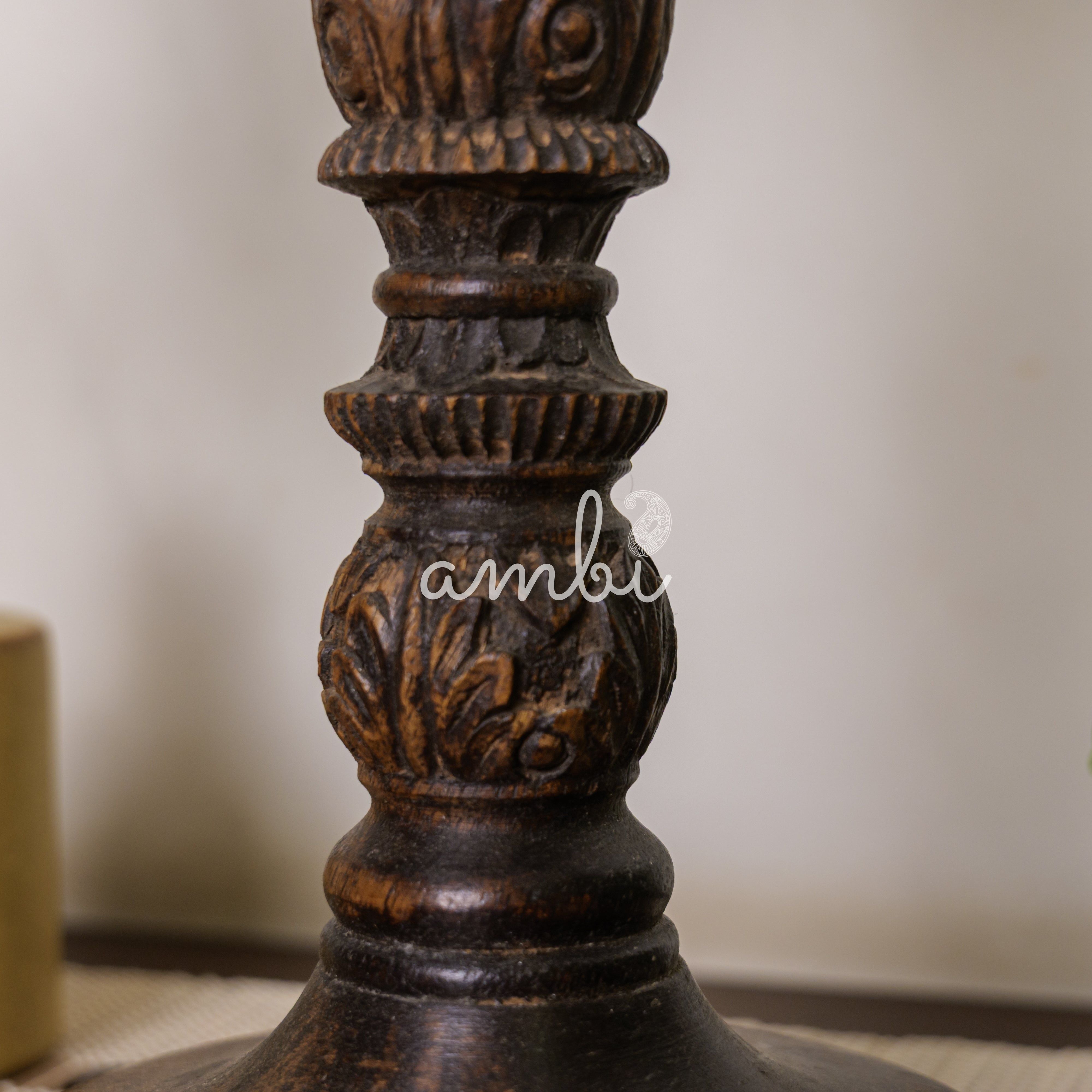 Elegant Vintage Candle Stand - Brown