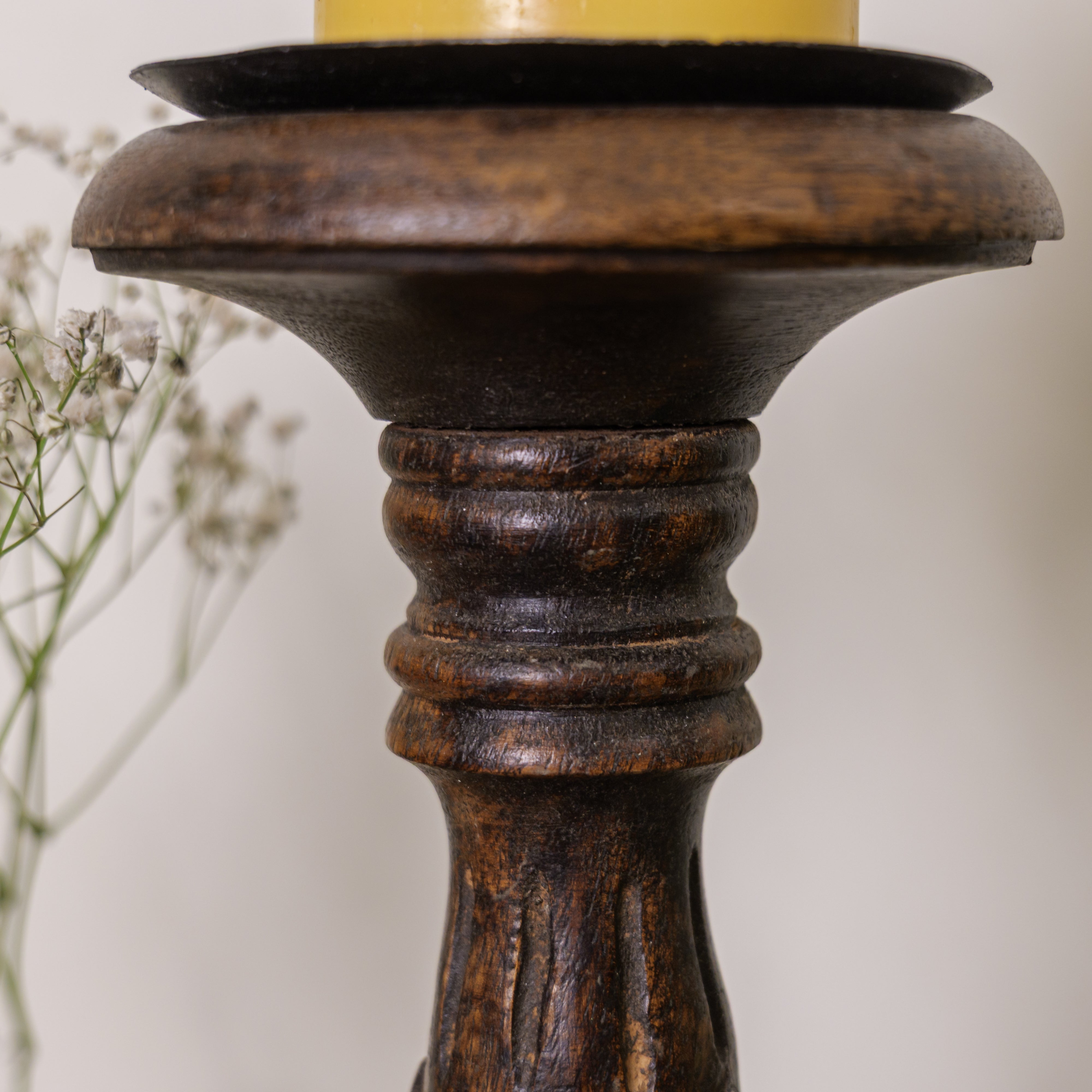 Elegant Vintage Candle Stand - Brown