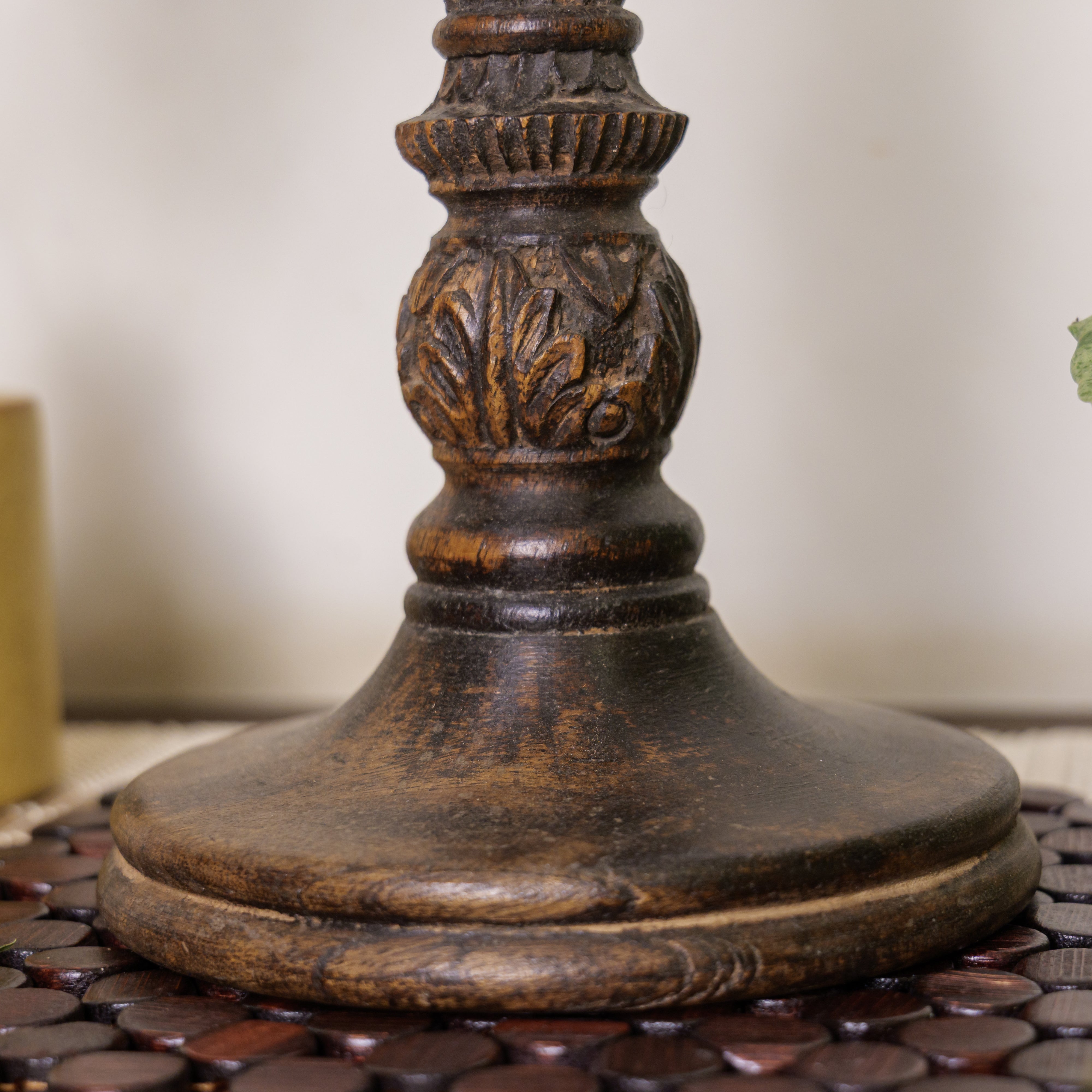 Elegant Vintage Candle Stand - Brown