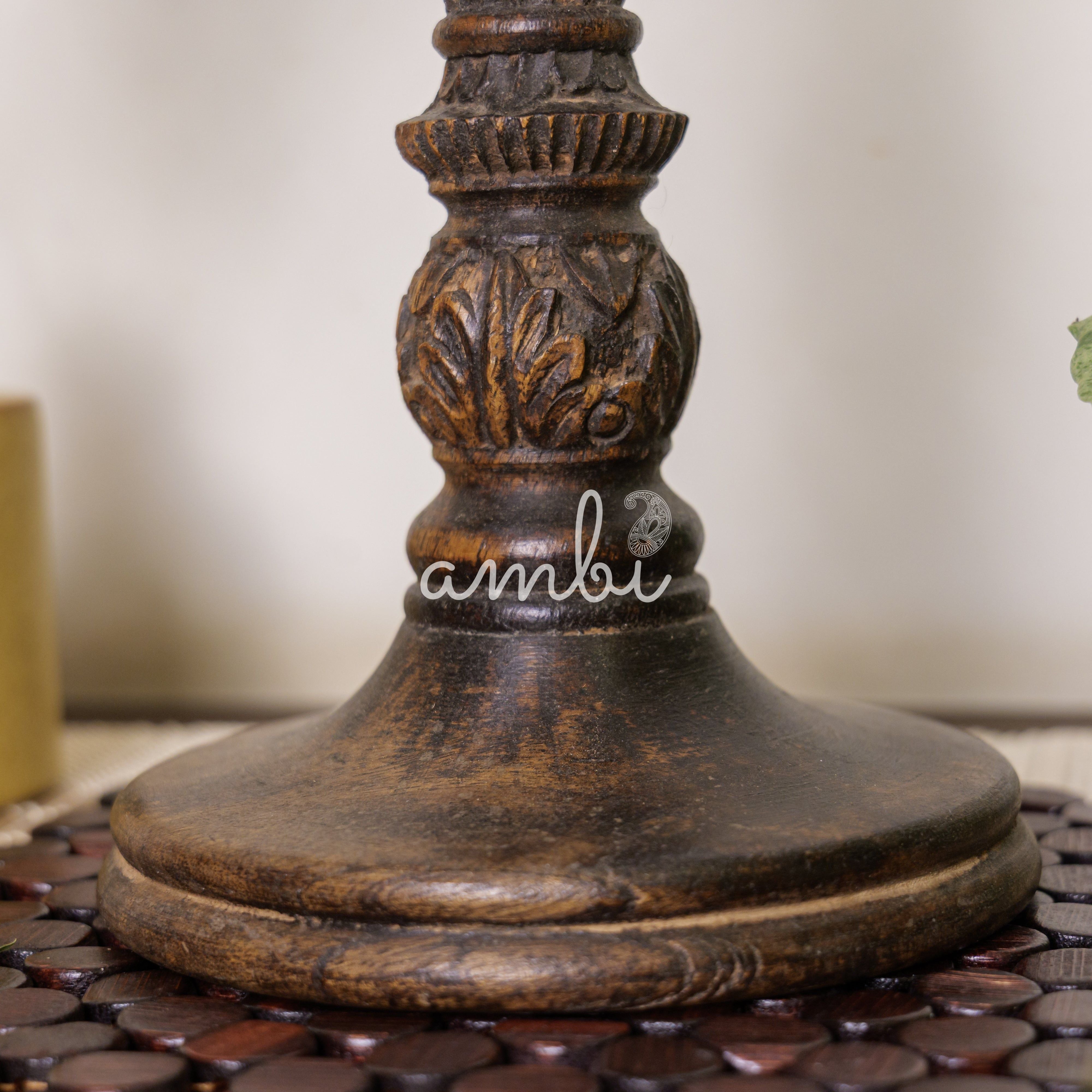 Elegant Vintage Candle Stand - Brown