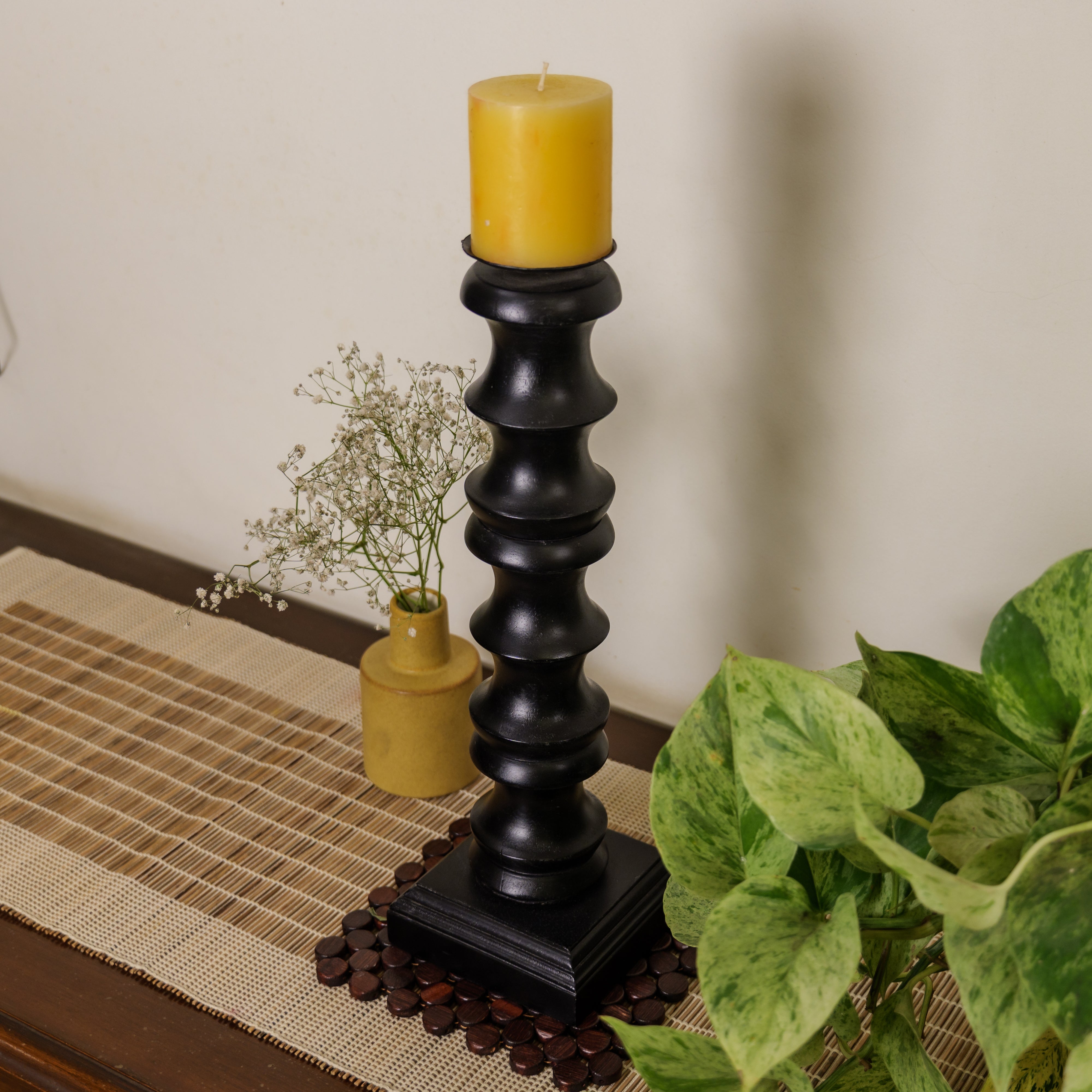 Classy Vintage Candle Stand - Black