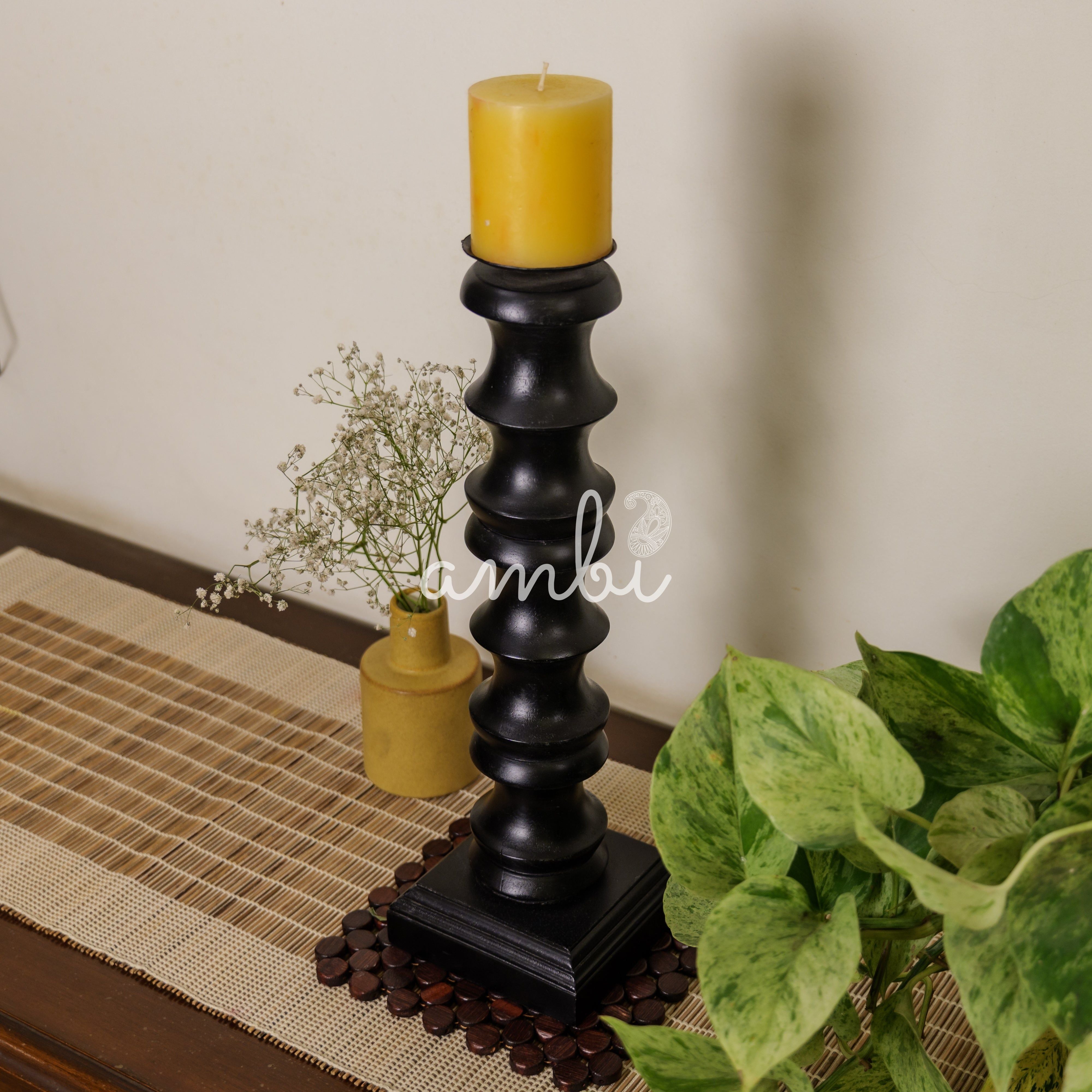 Classy Vintage Candle Stand - Black