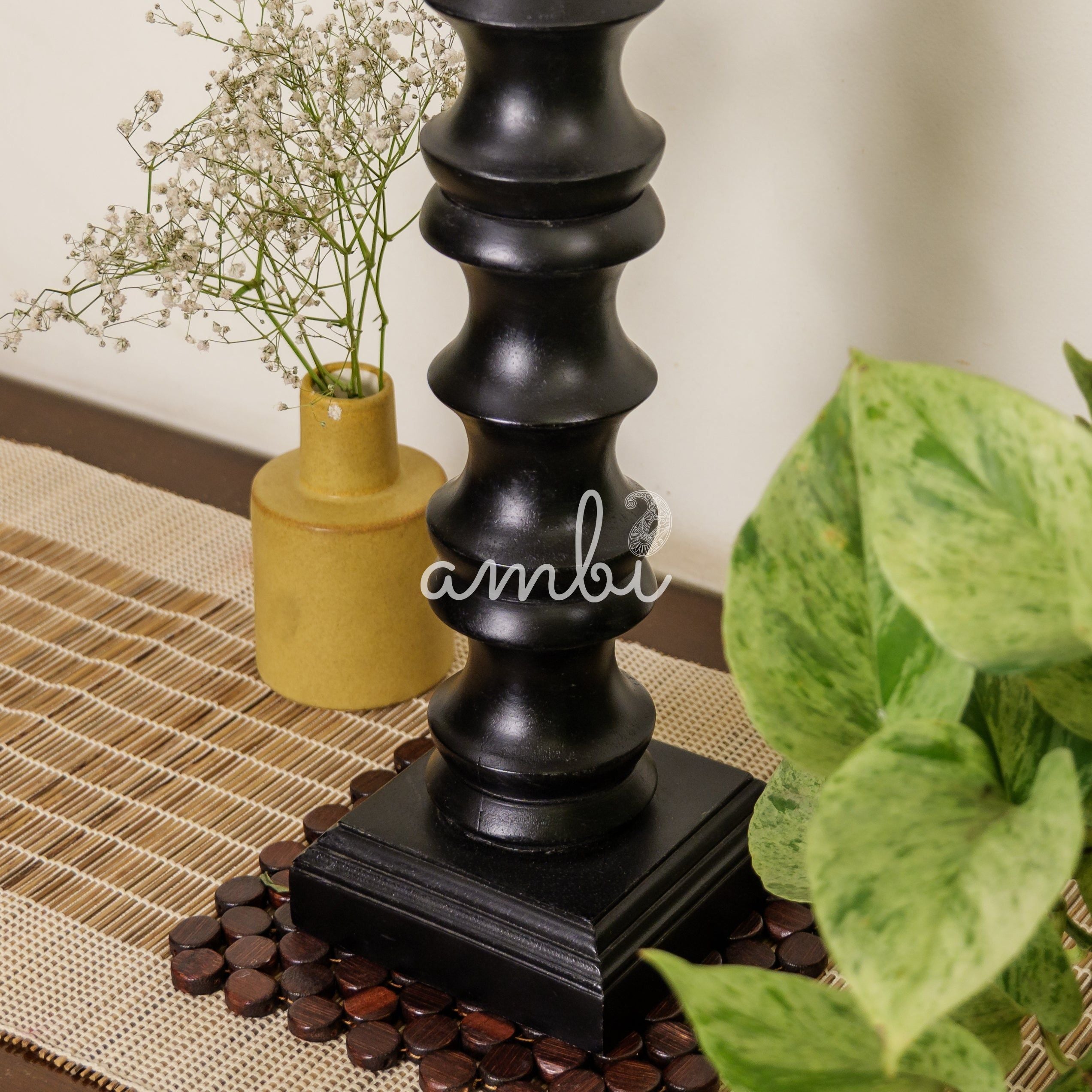 Classy Vintage Candle Stand - Black