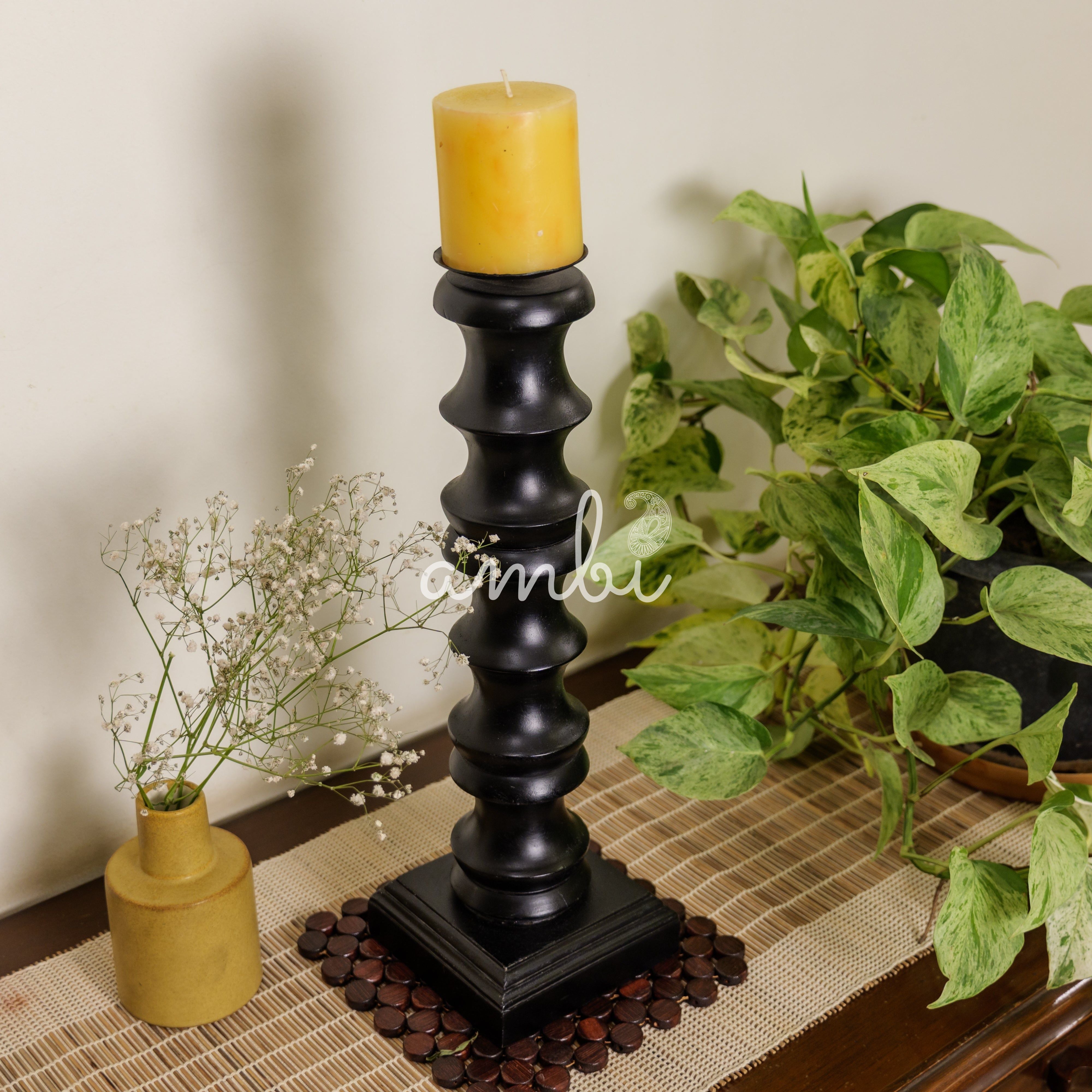 Classy Vintage Candle Stand - Black