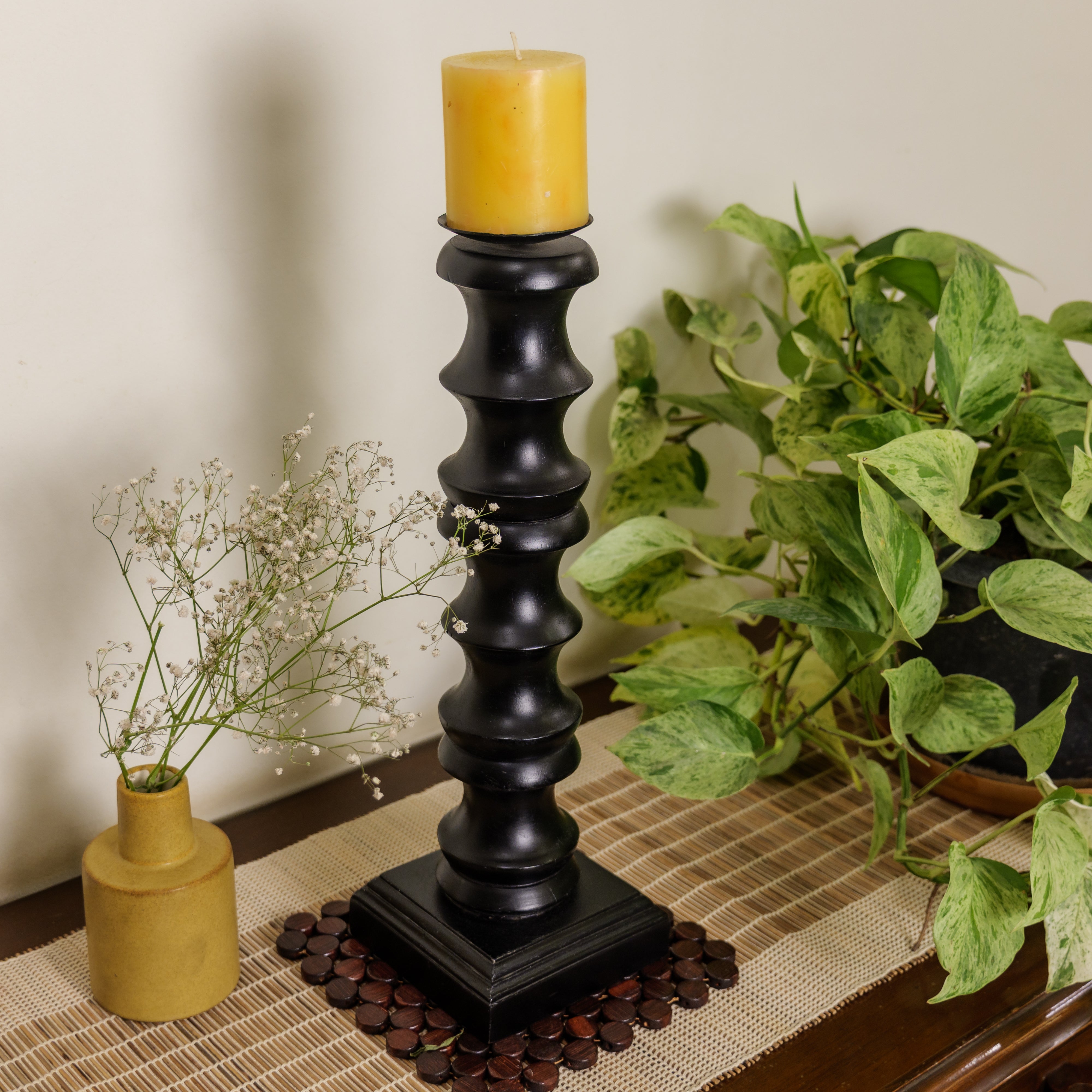 Ambi Classy Vintage Candle Stand — Black | Heritage Home Décor