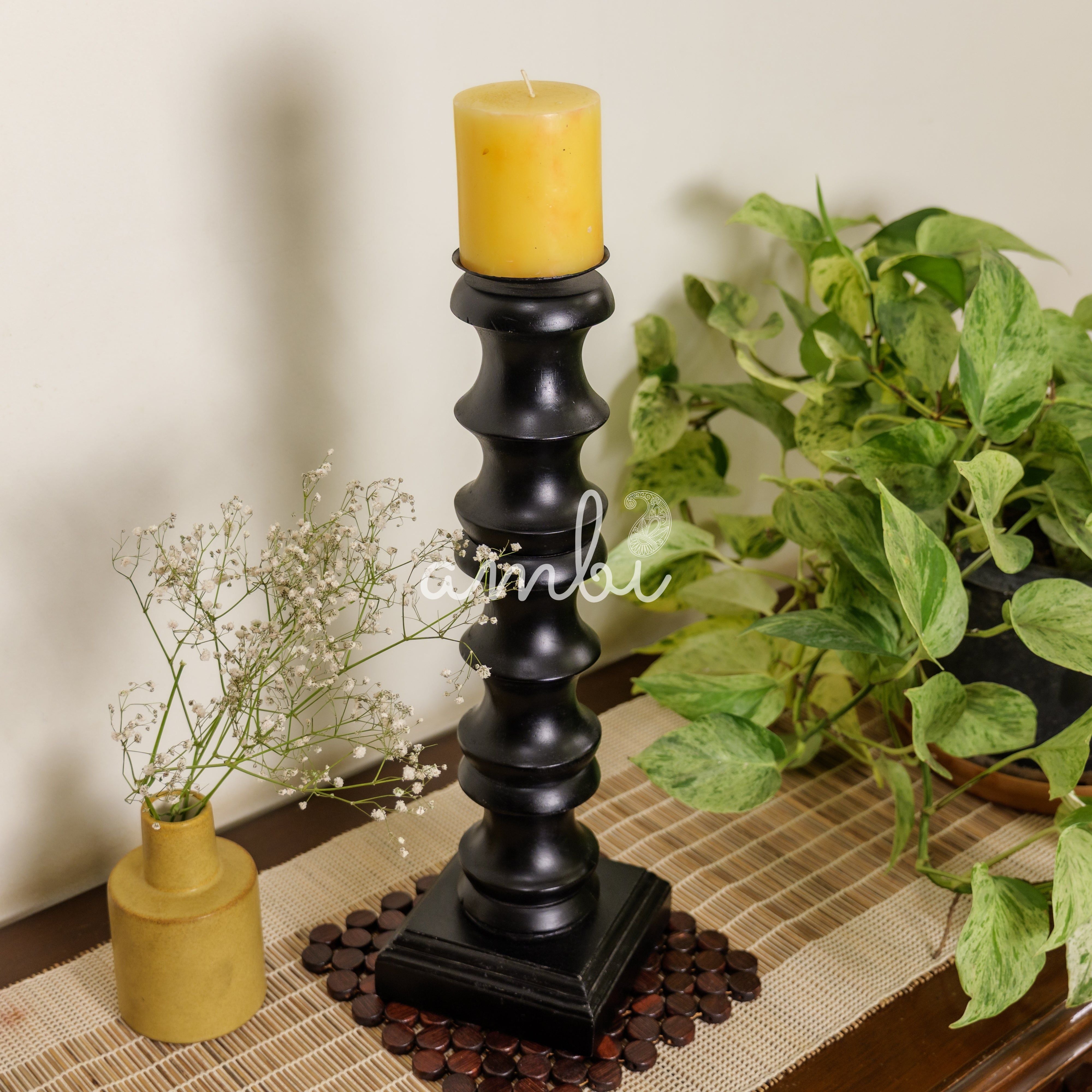 Classy Vintage Candle Stand - Black