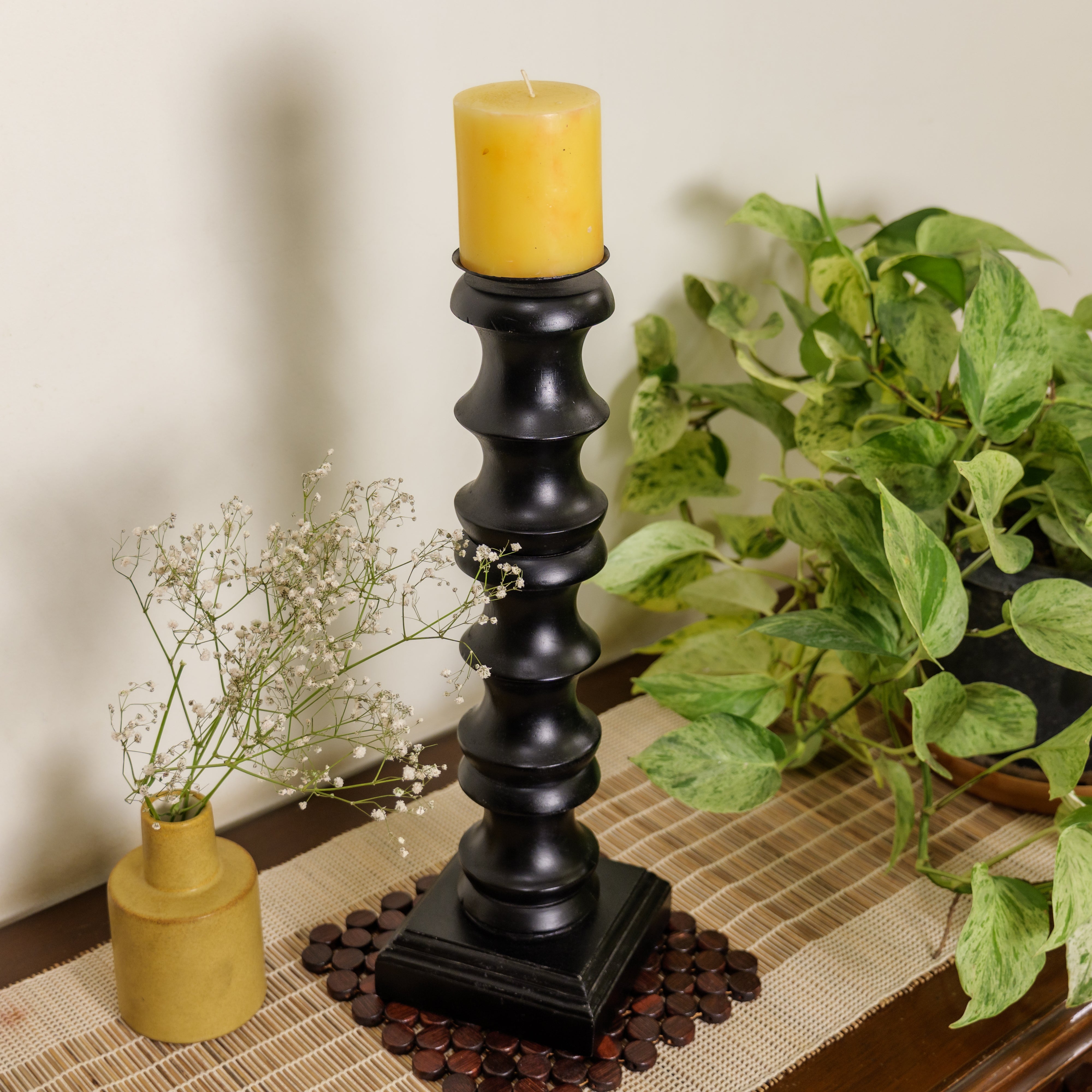 Ambi Classy Vintage Candle Stand — Black | Heritage Home Décor