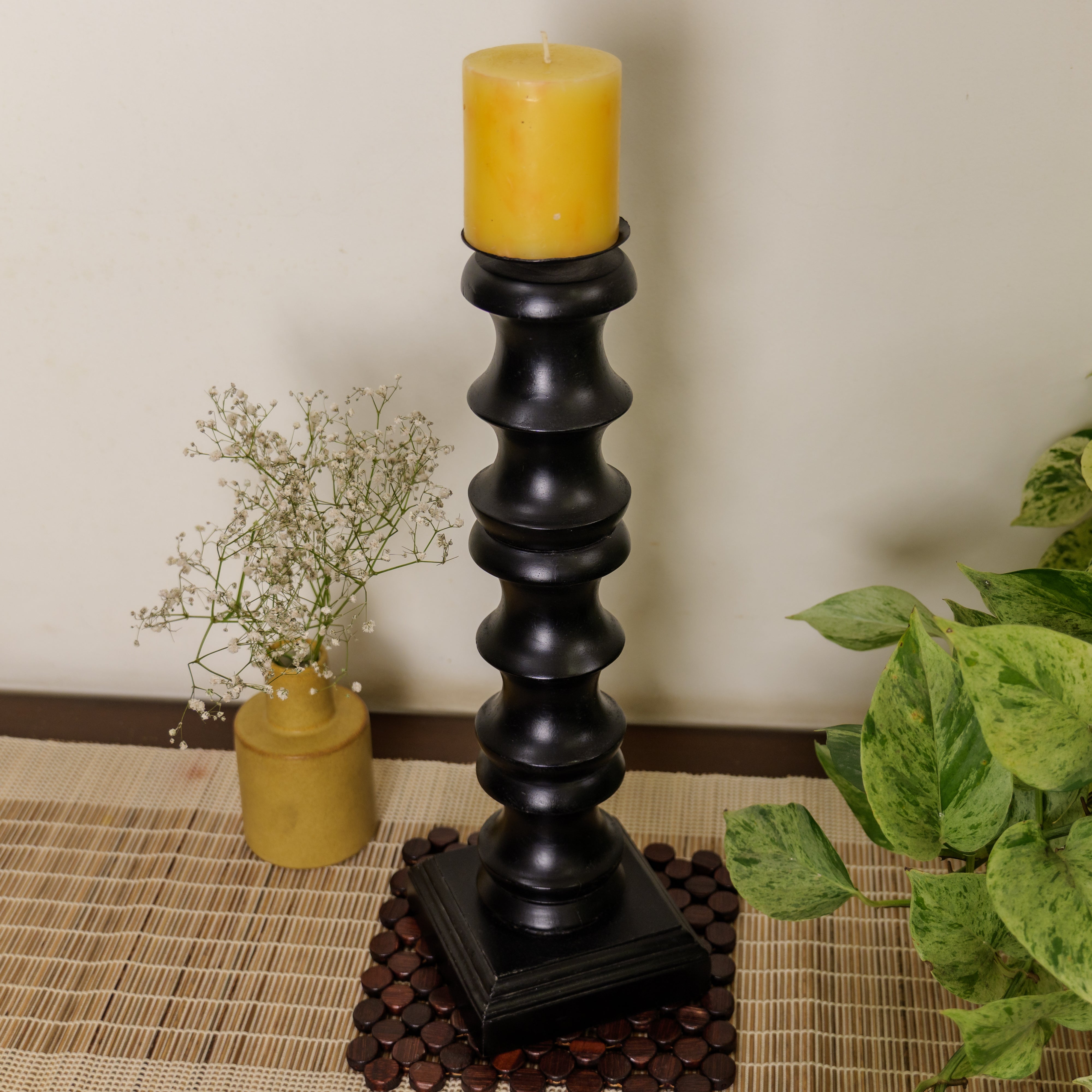 Classy Vintage Candle Stand - Black