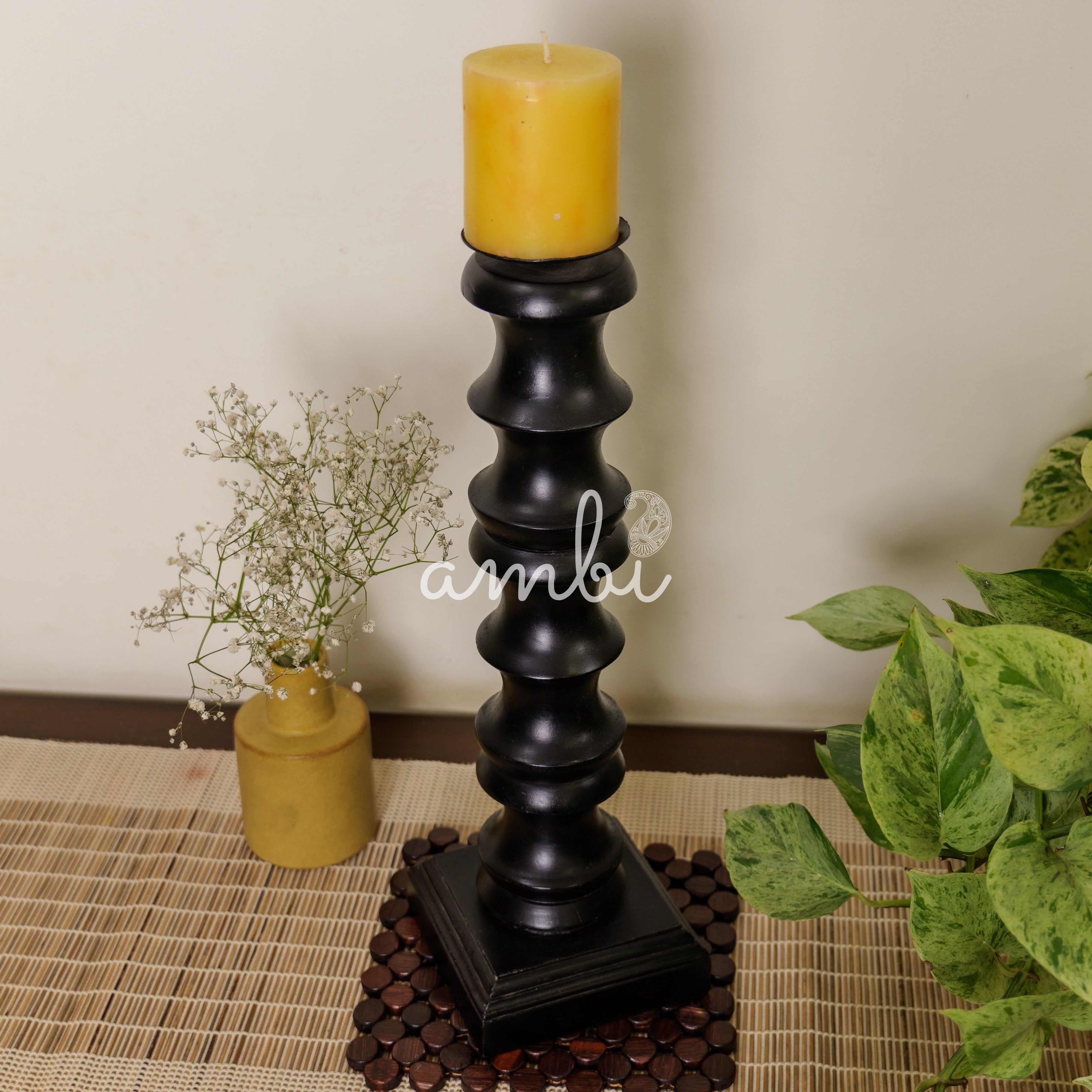 Classy Vintage Candle Stand - Black