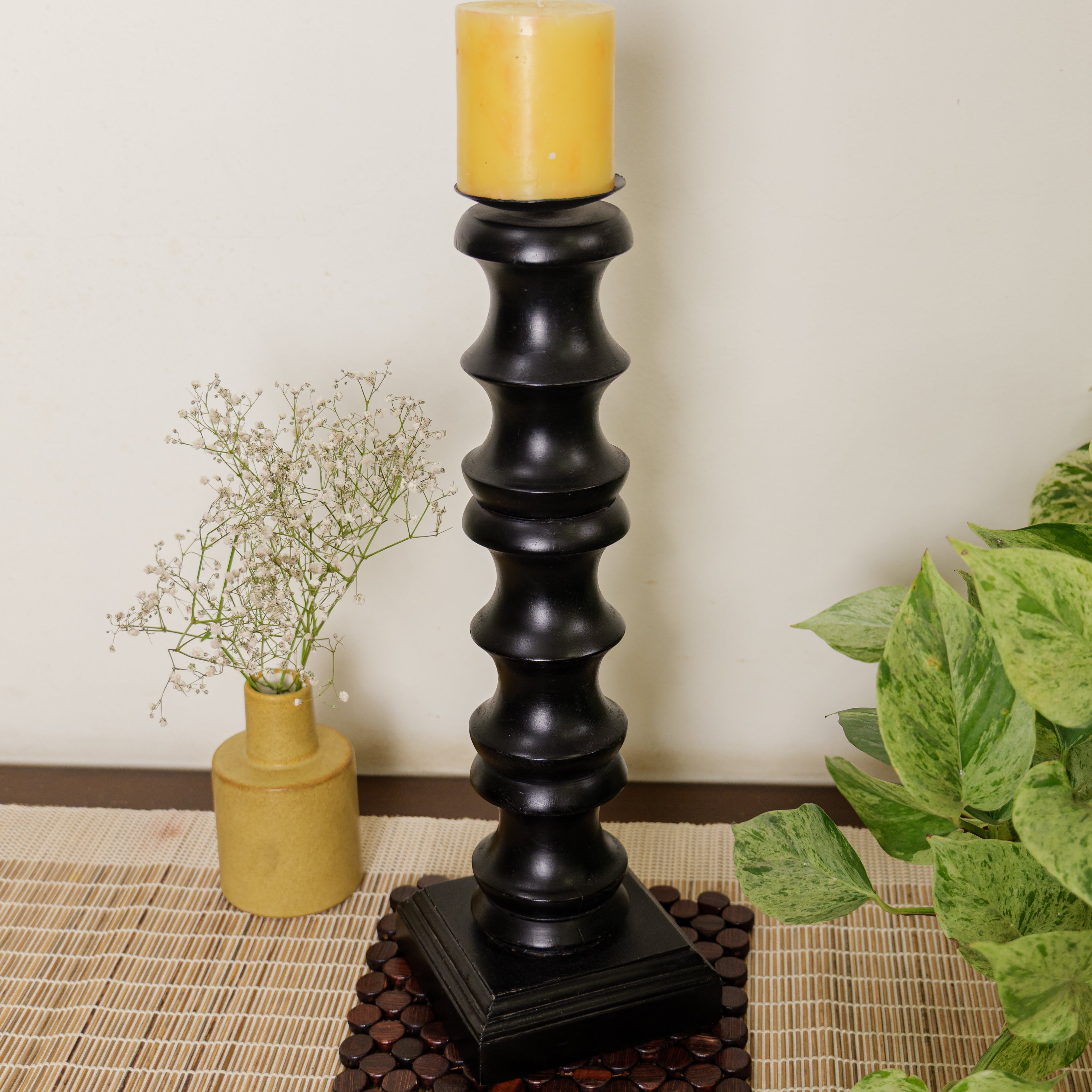 Classy Vintage Candle Stand - Black