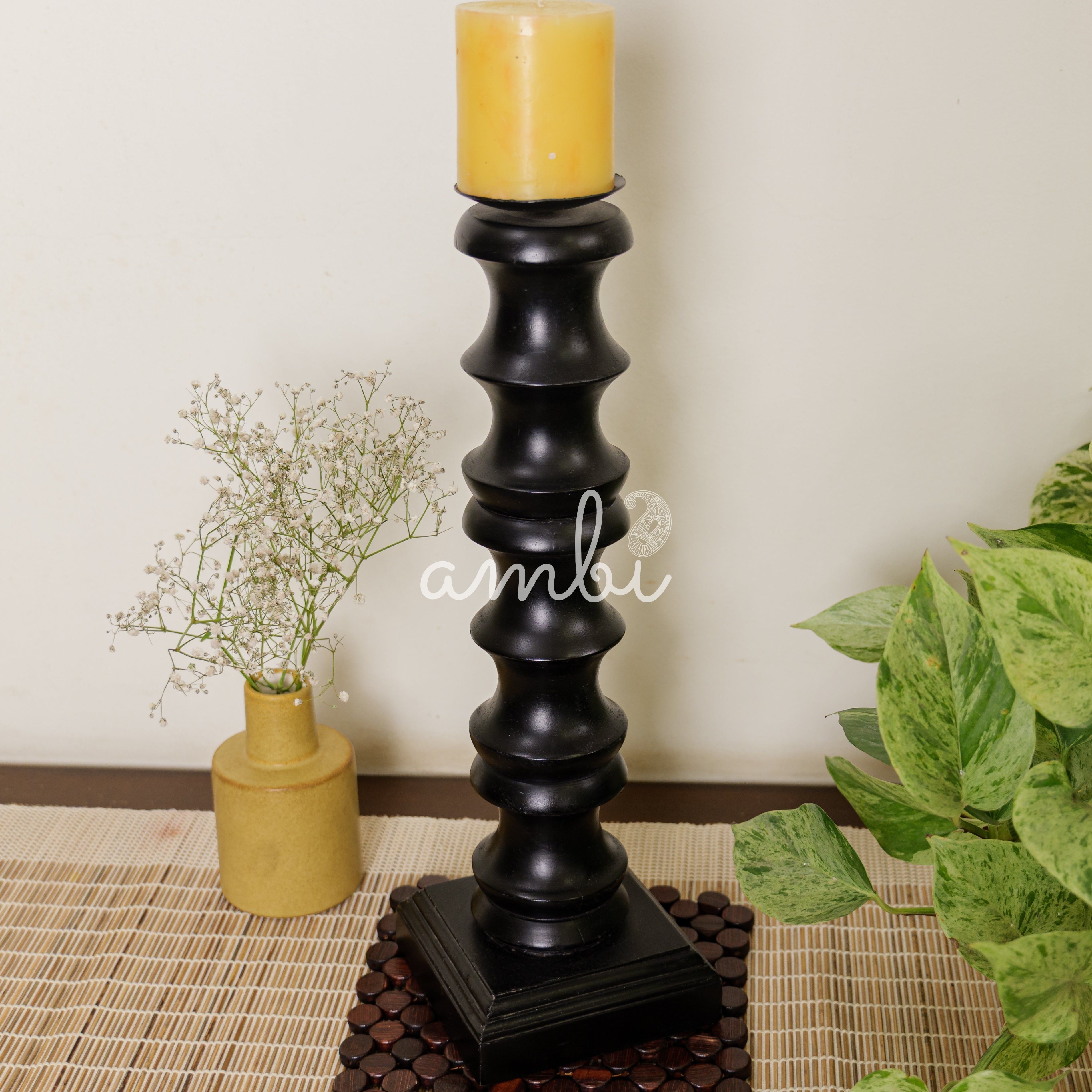 Classy Vintage Candle Stand - Black