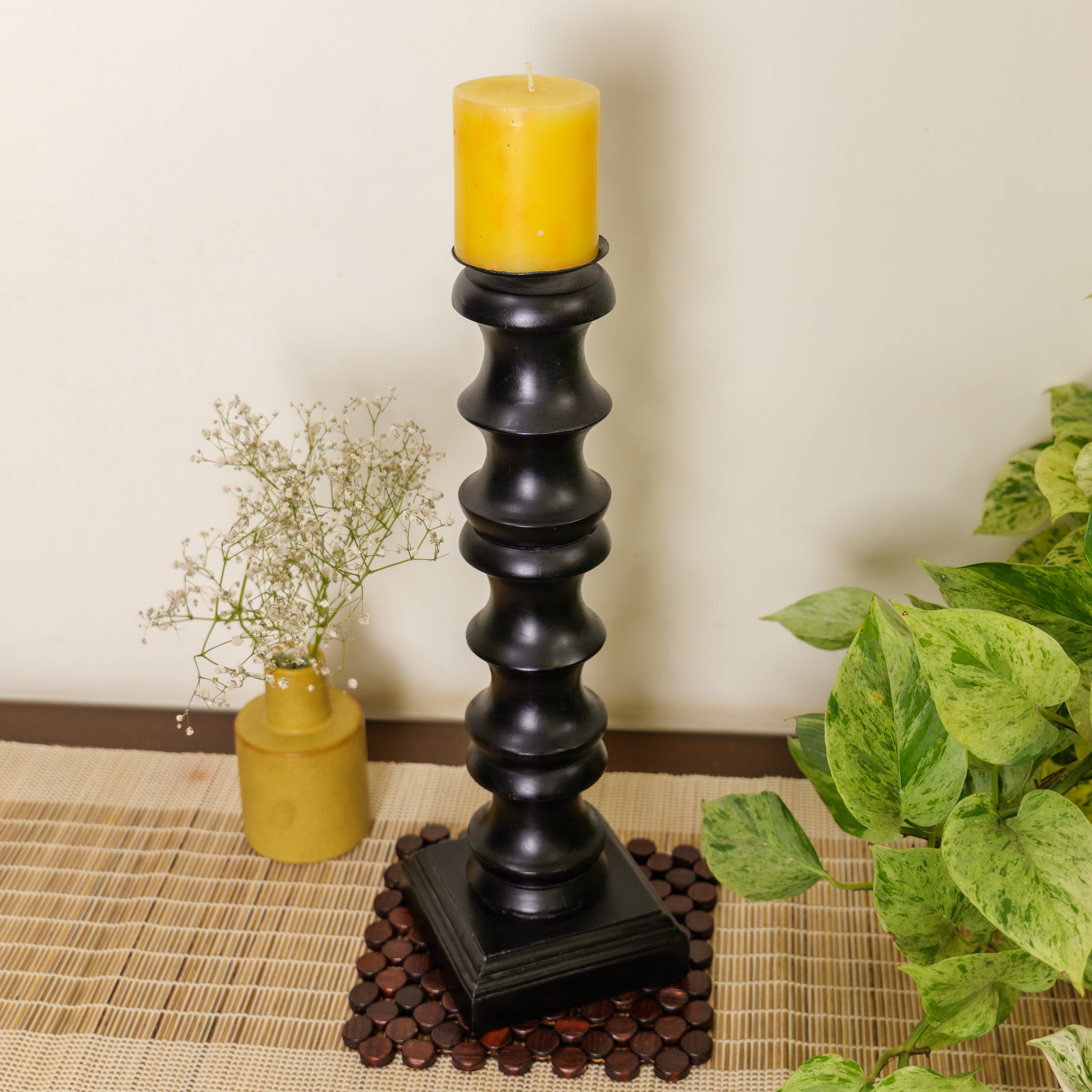 Classy Vintage Candle Stand - Black