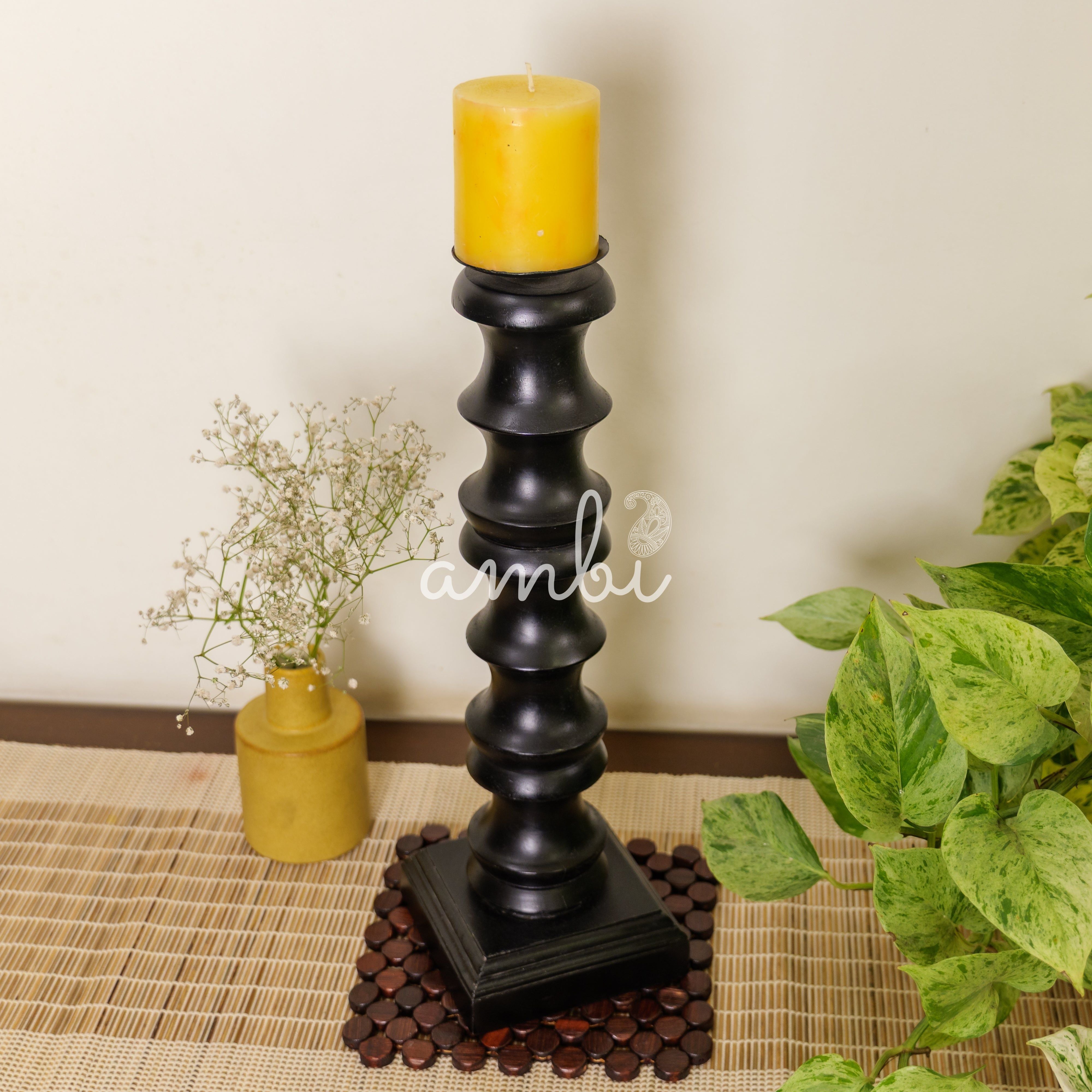 Classy Vintage Candle Stand - Black