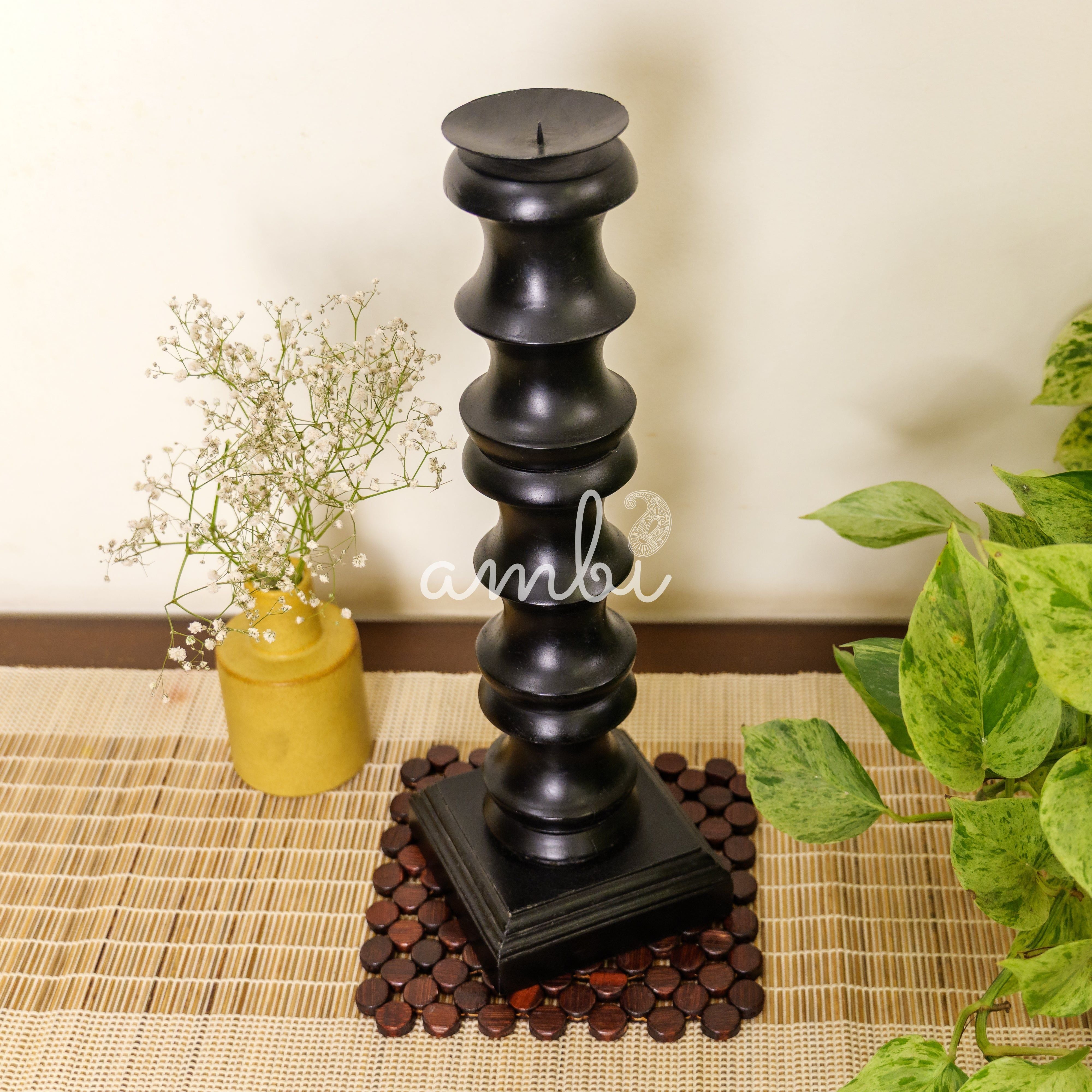 Classy Vintage Candle Stand - Black