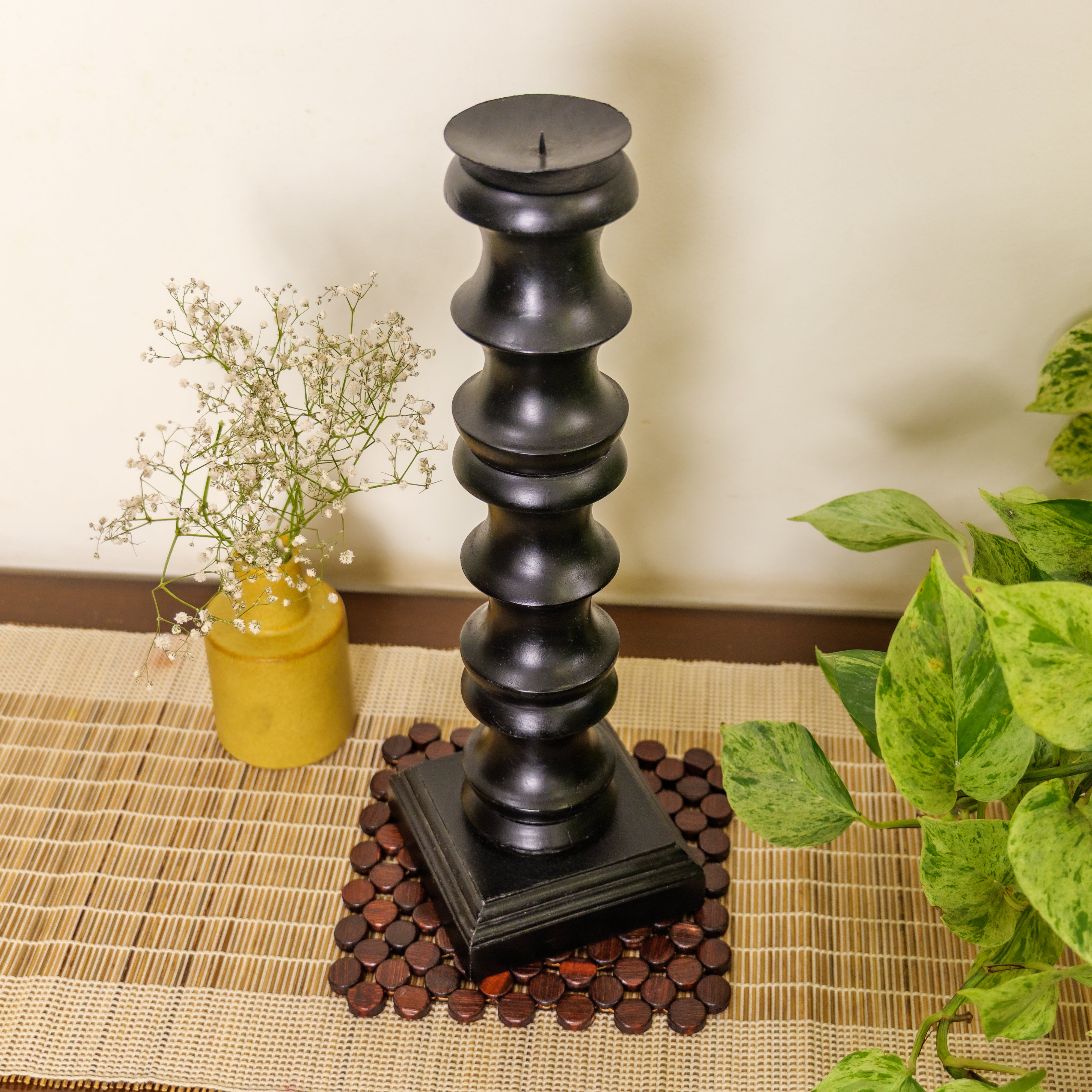 Classy Vintage Candle Stand - Black