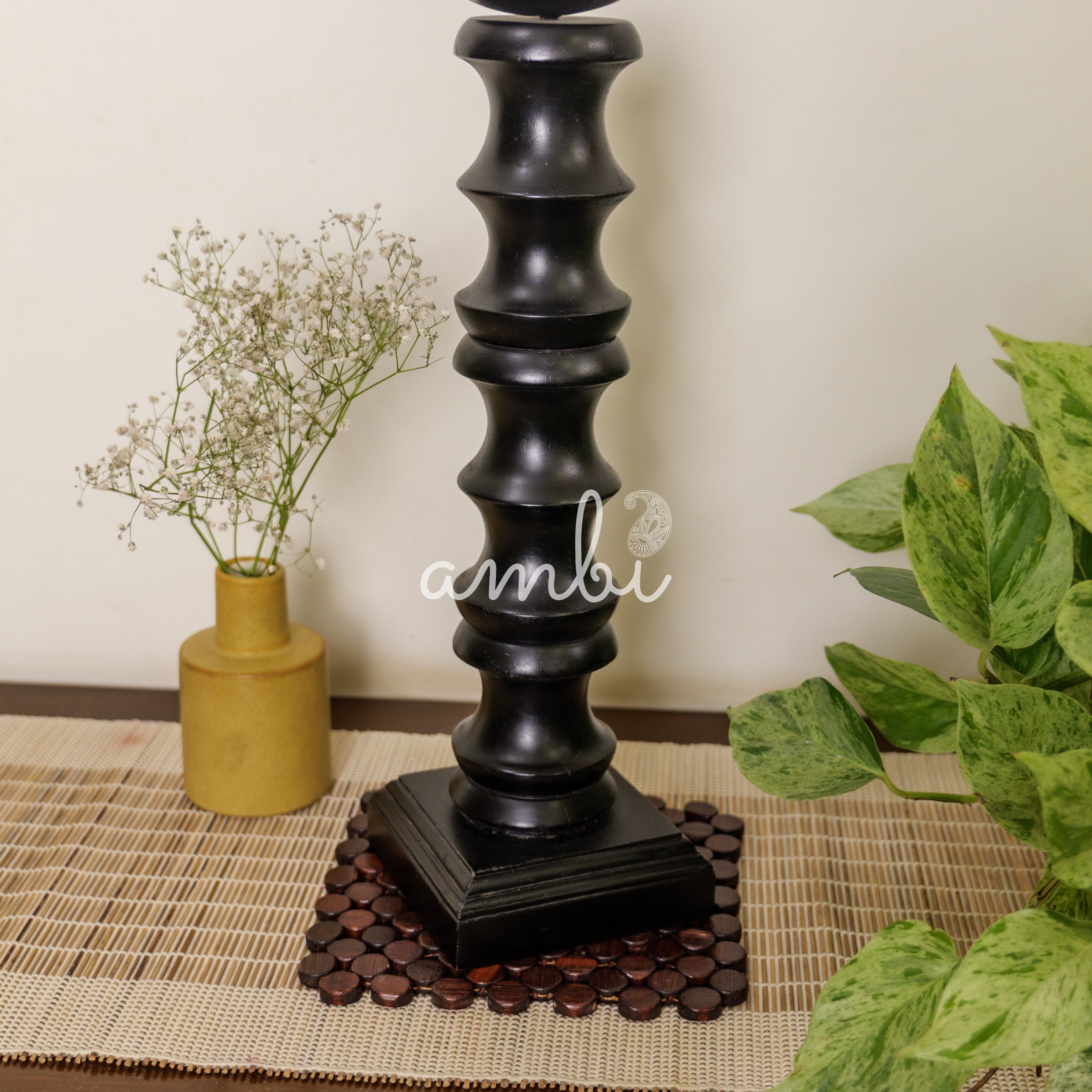 Classy Vintage Candle Stand - Black