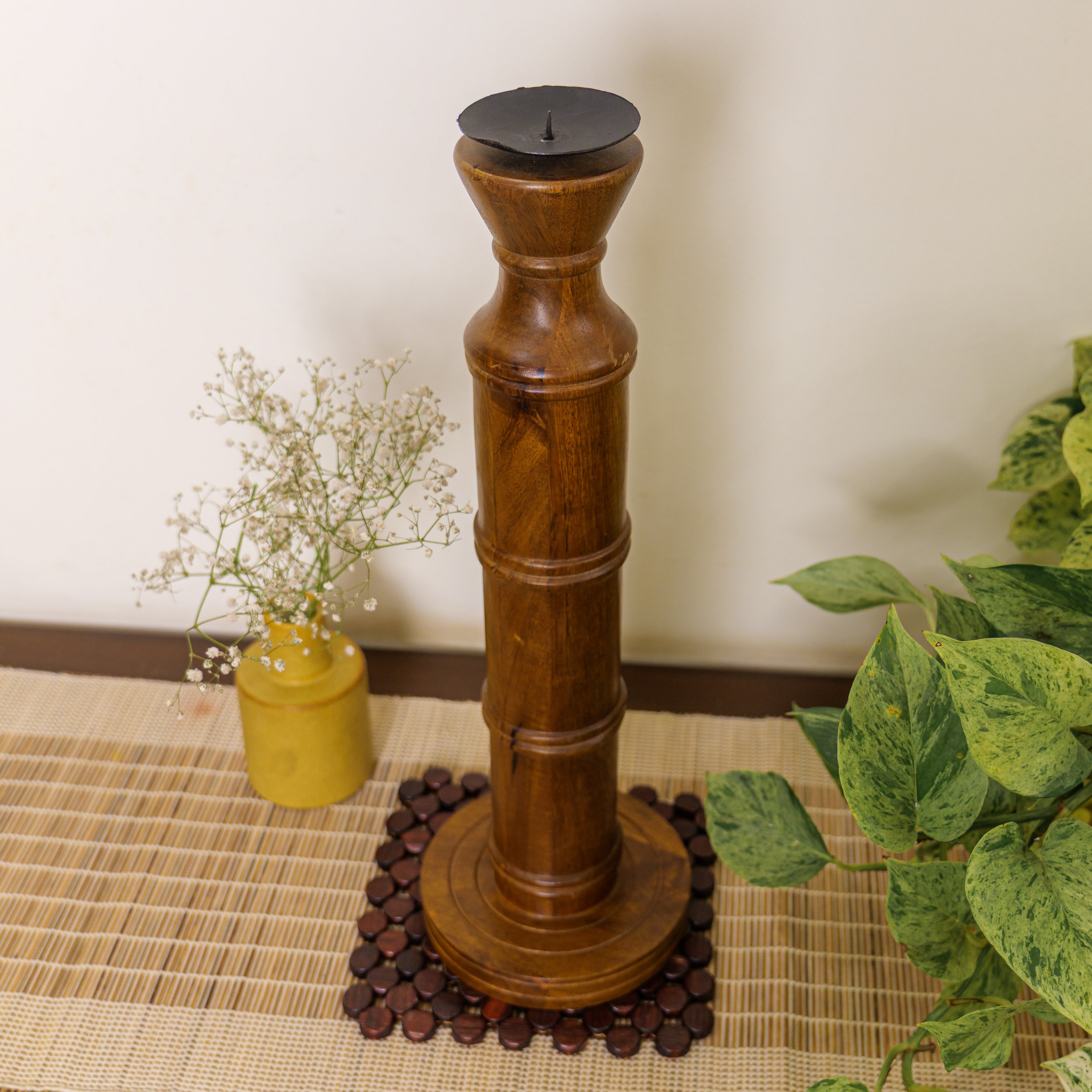 Classy Vintage Candle Stand - Brown