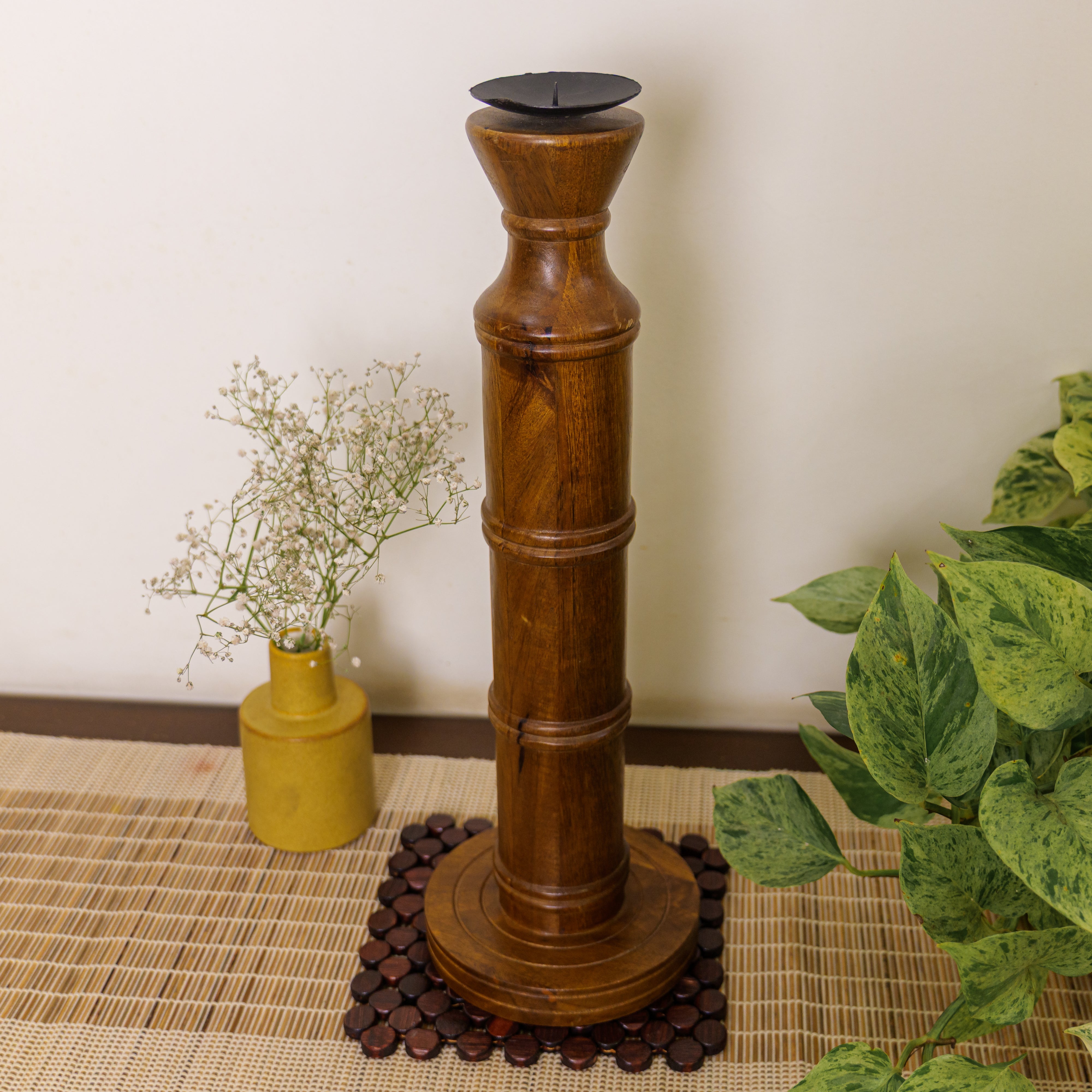 Classy Vintage Candle Stand - Brown