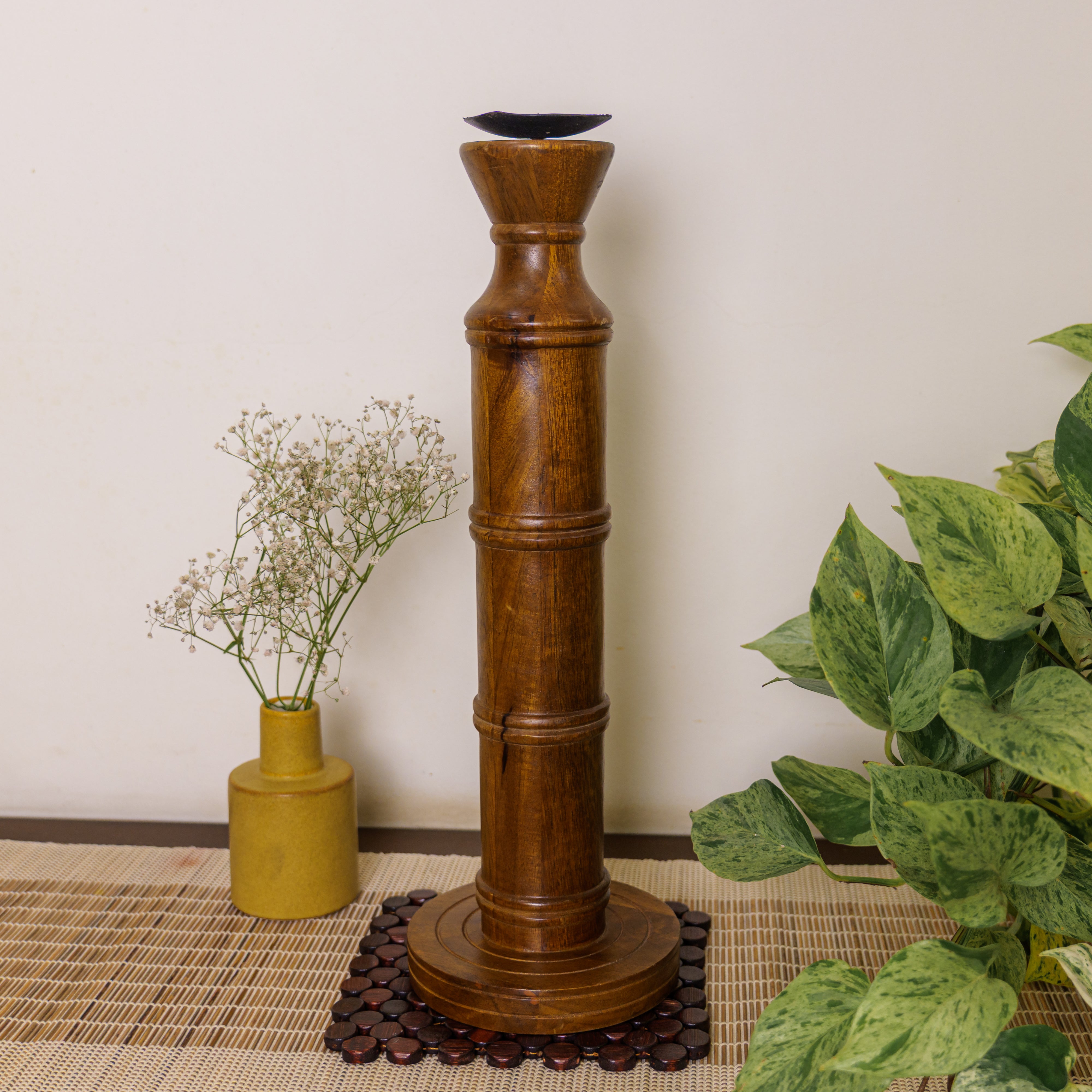 Classy Vintage Candle Stand - Brown