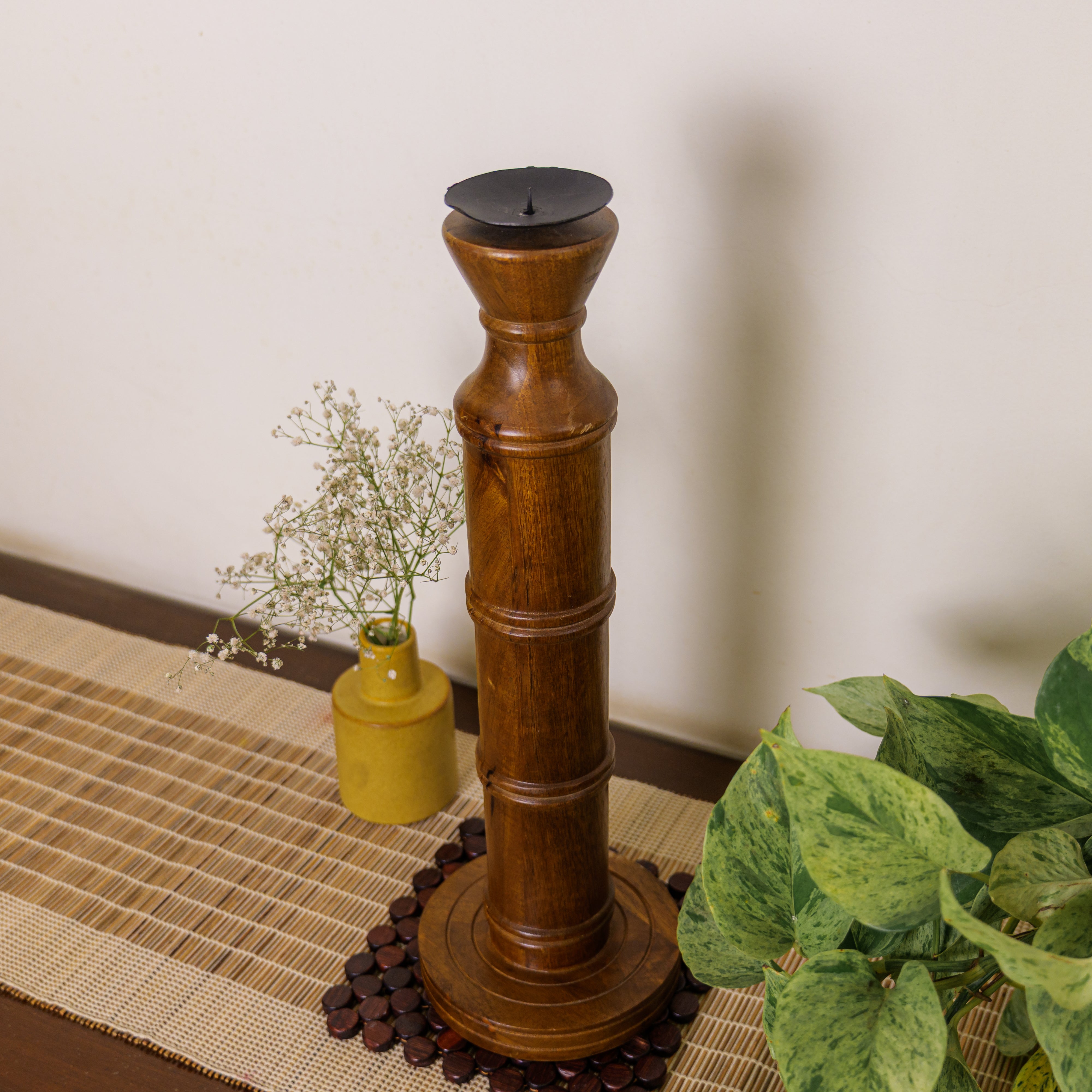 Classy Vintage Candle Stand - Brown