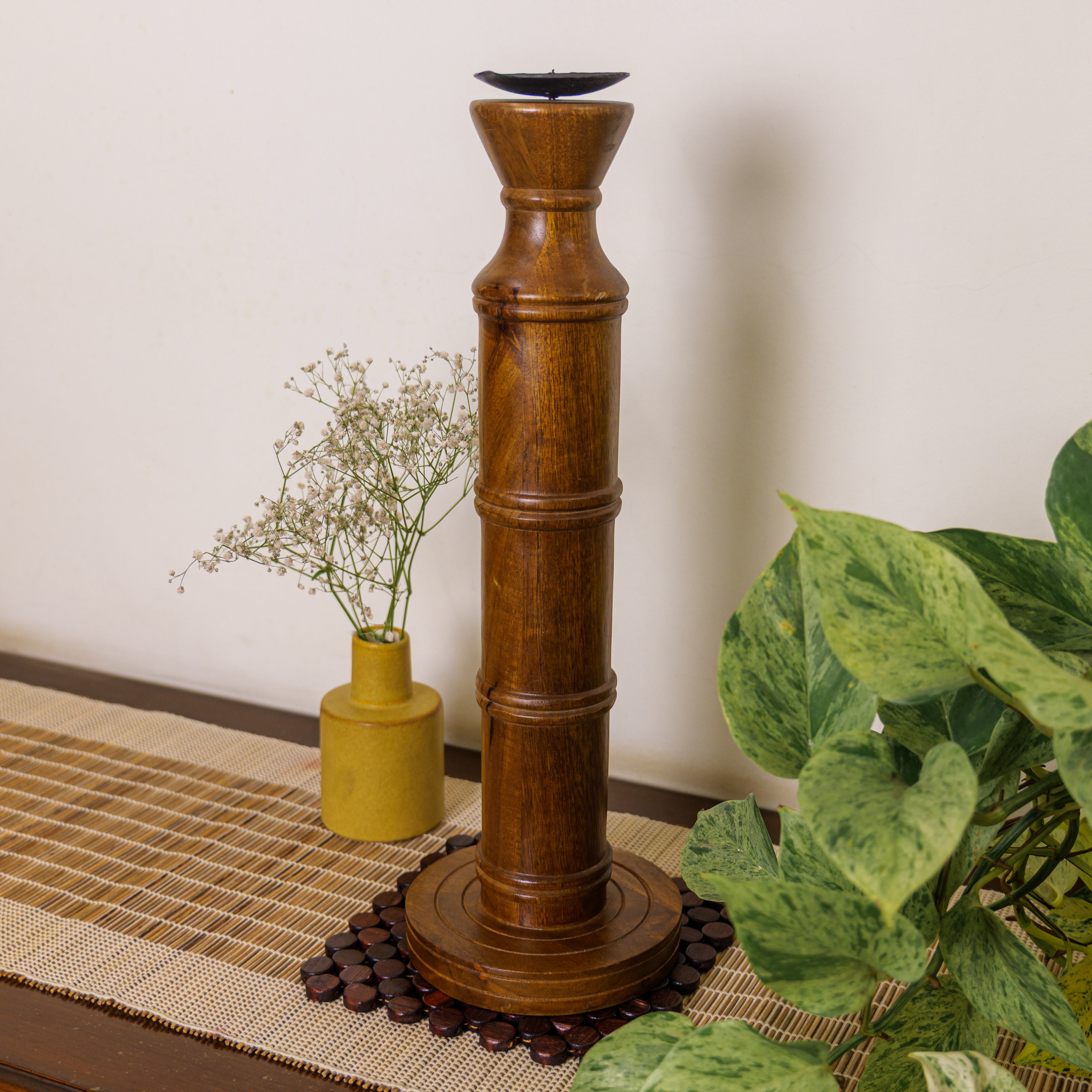 Classy Vintage Candle Stand - Brown